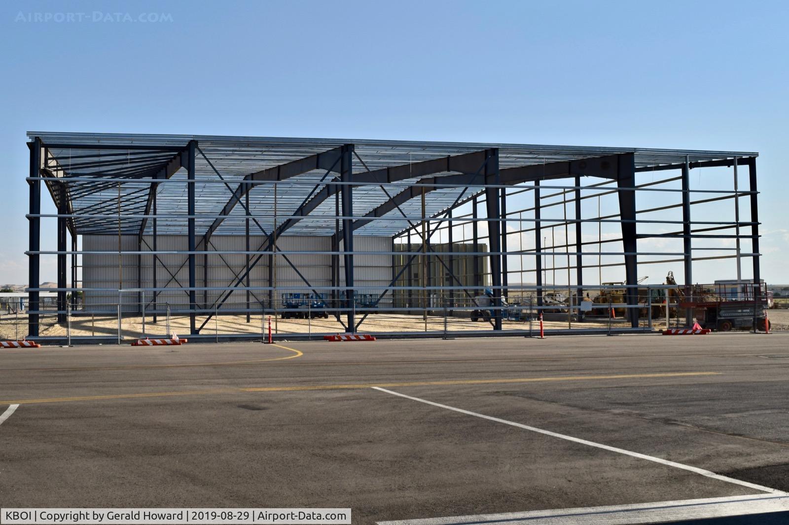 Boise Air Terminal/gowen Fld Airport (BOI) - Work on new hangar now has one side up.