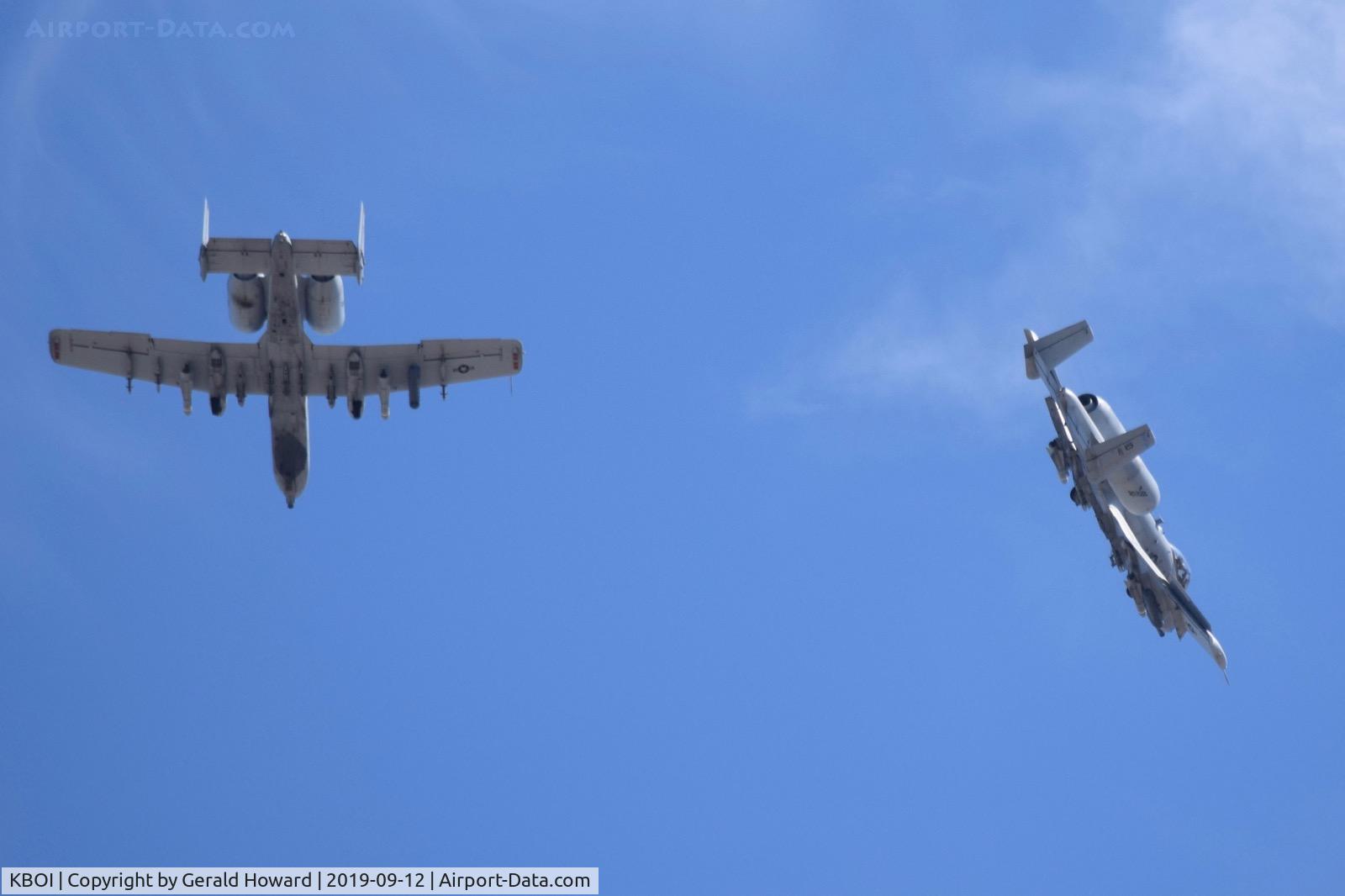 Boise Air Terminal/gowen Fld Airport (BOI) - Two A-10Cs from the Idaho ANG making the break for downwind RWY 10R.