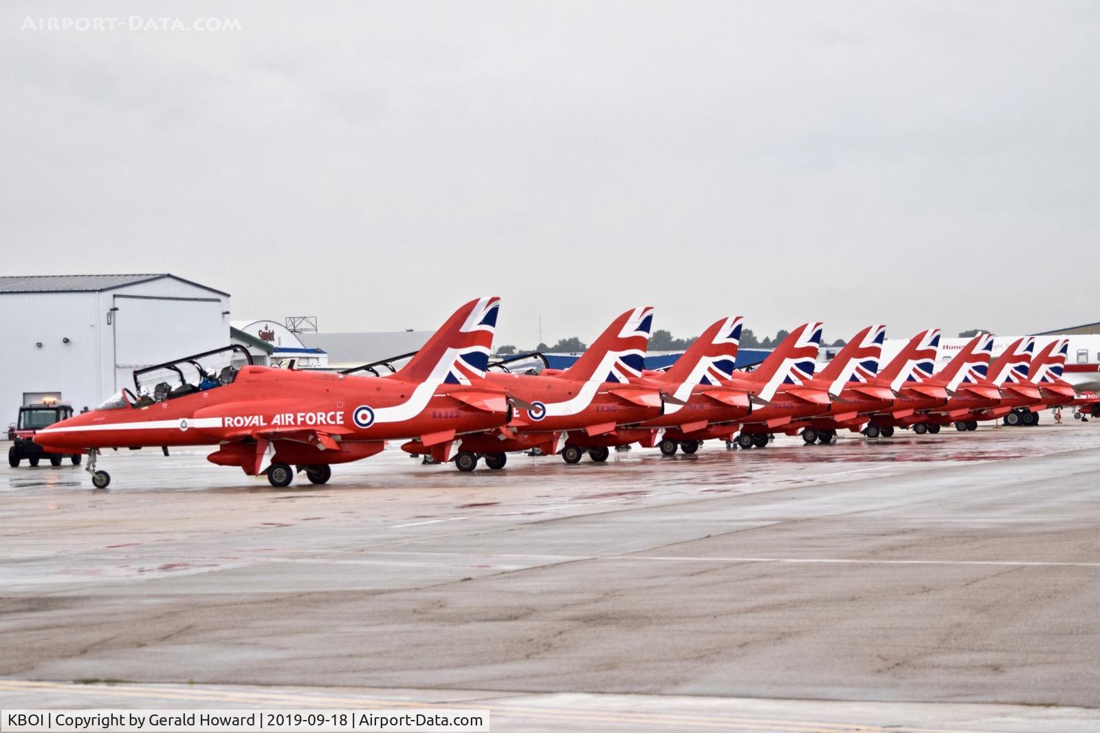 Boise Air Terminal/gowen Fld Airport (BOI) - British Red Arrows at BOI for refueling and lunch.