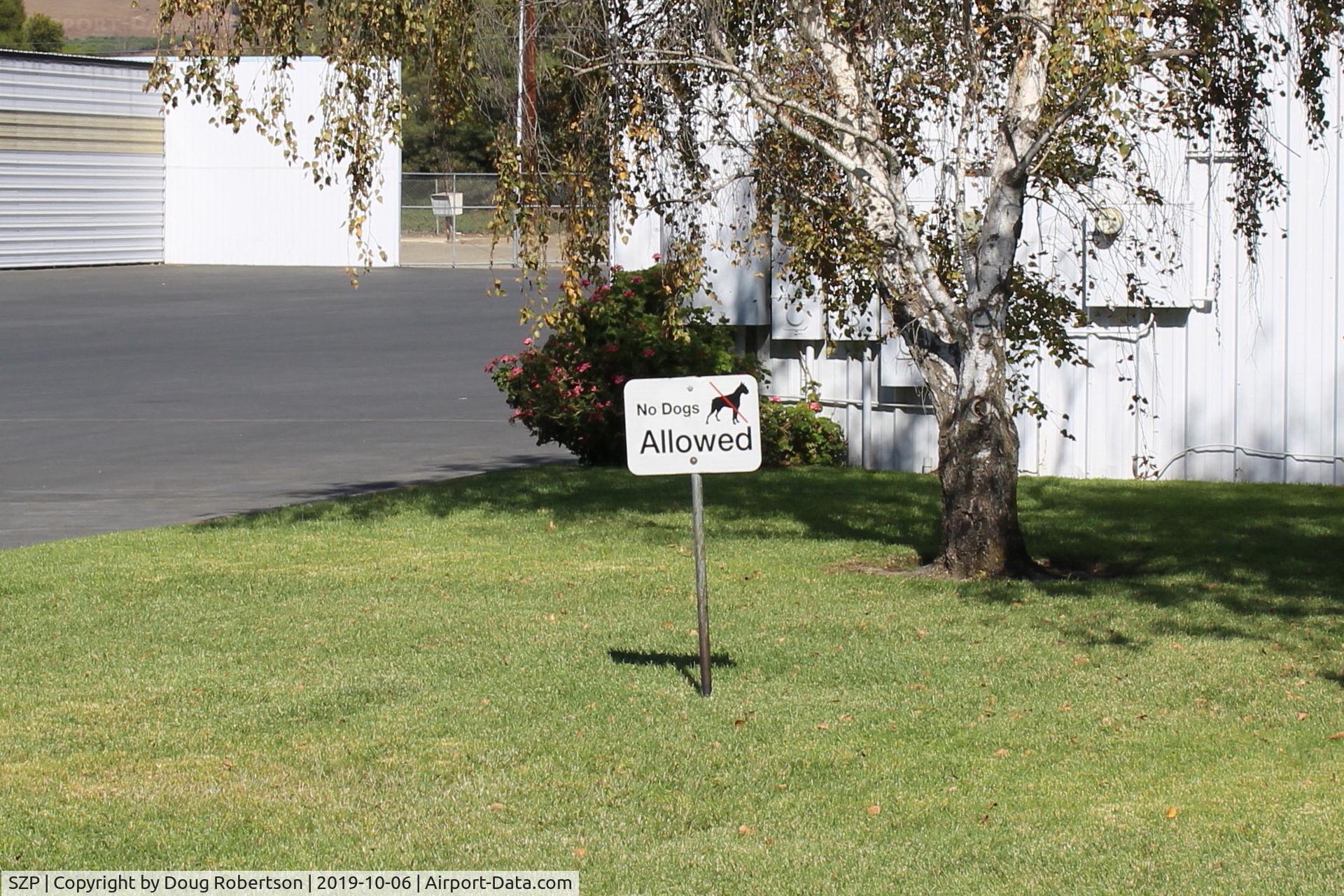 Santa Paula Airport (SZP) - No Dogs-posted in SZP's western newer section.