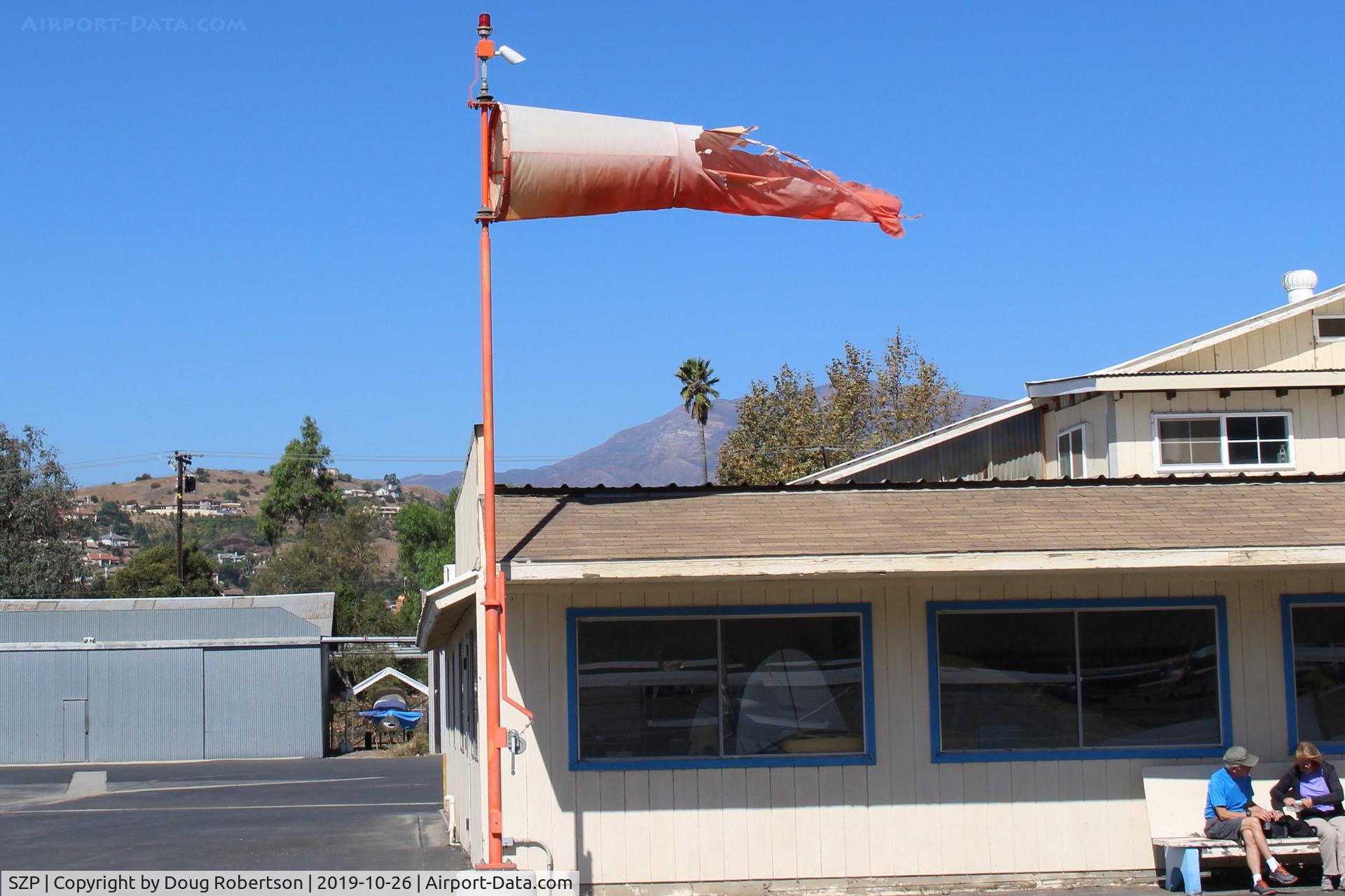 Santa Paula Airport (SZP) - Newest windsock a bit tattered from both santanas and on-shore strong winds