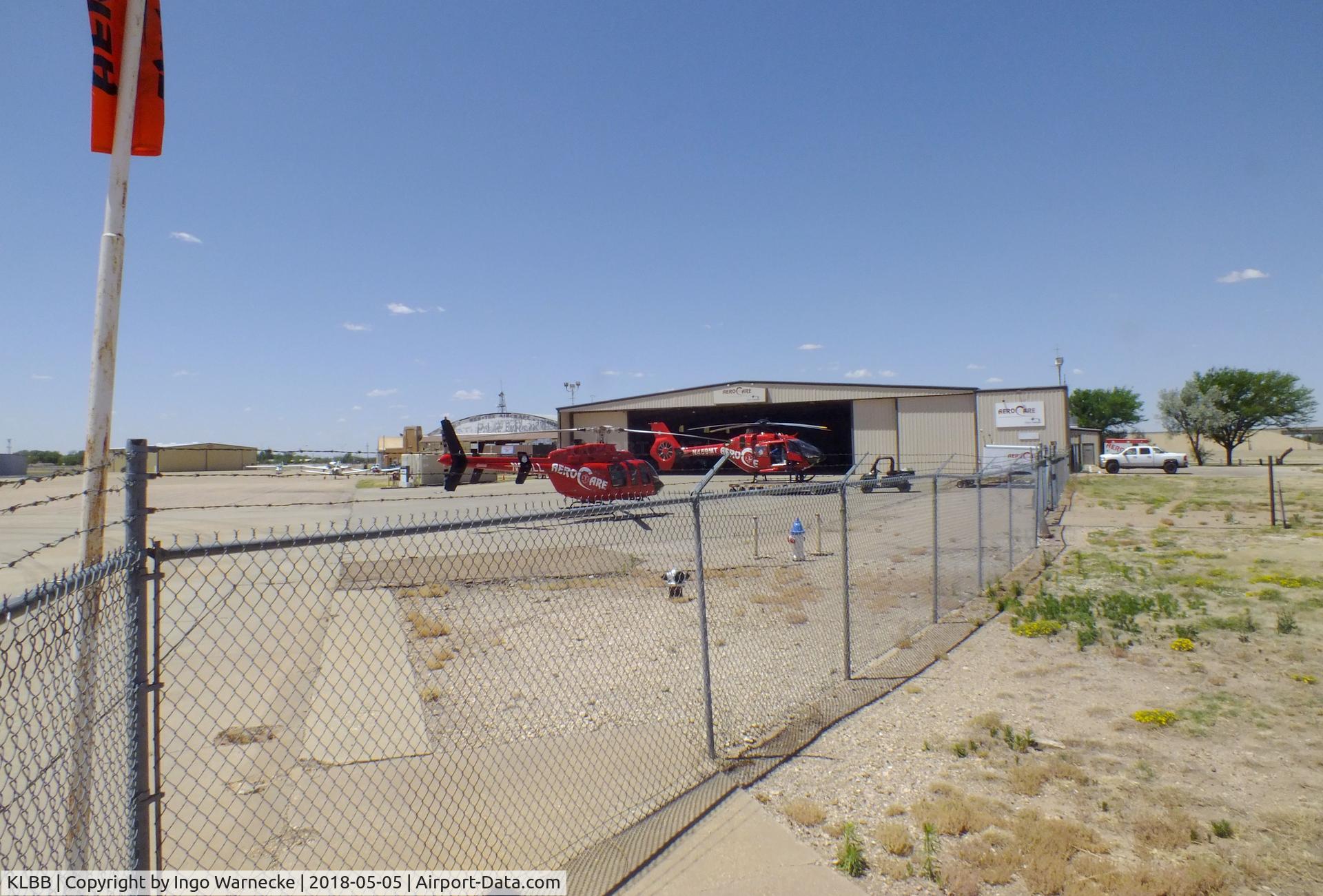 Lubbock Preston Smith International Airport (LBB) - AeroCare and other hangars at Lubbock Preston Smith Intl. Airport, Lubbock TX