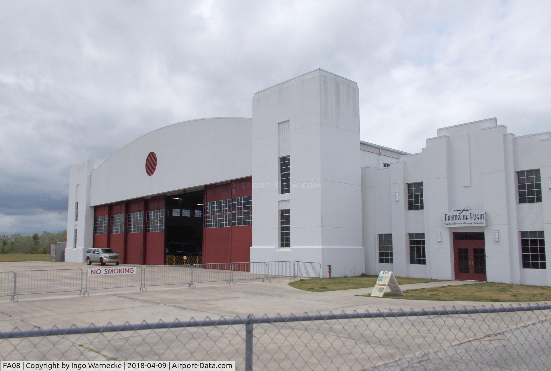 Orlampa Inc Airport (FA08) - hangar of the reduced temporary Fantasy of Flight Museum at Orlampa airport, Polk City FL
