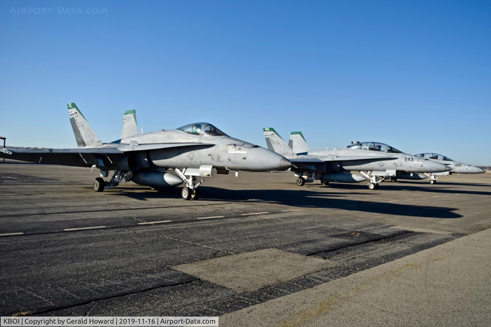 Boise Air Terminal/gowen Fld Airport (BOI) - Visiting F/A-18s from VMFAT-101, NAS Miramar, CA.