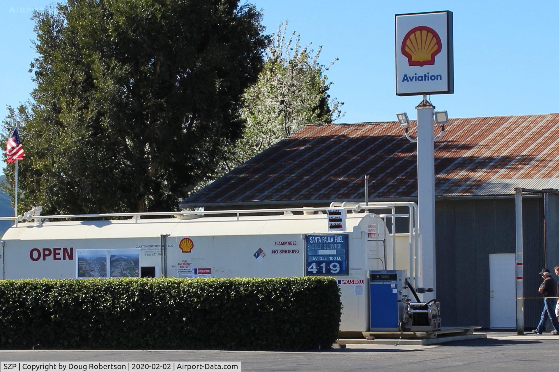 Santa Paula Airport (SZP) - Santa Paula SHELL 100LL Fuel Dock, no price change
