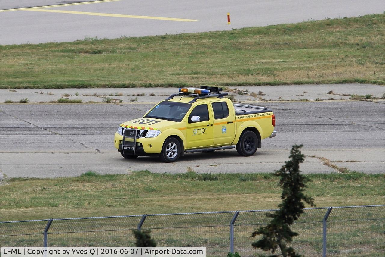 Marseille Provence Airport, Marseille France (LFML) - Taxiway security, Marseille-Provence airport (LFML-MRS)