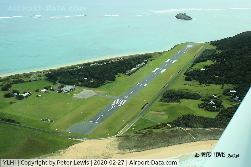 Lord Howe Island Airport, Lord Howe Island, New South Wales Australia (YLHI) - The airport's elevation above mean sea level is 17 ft (5 m) and it has one runway, measuring 886 m × 30 m (2,907 ft × 98 ft).