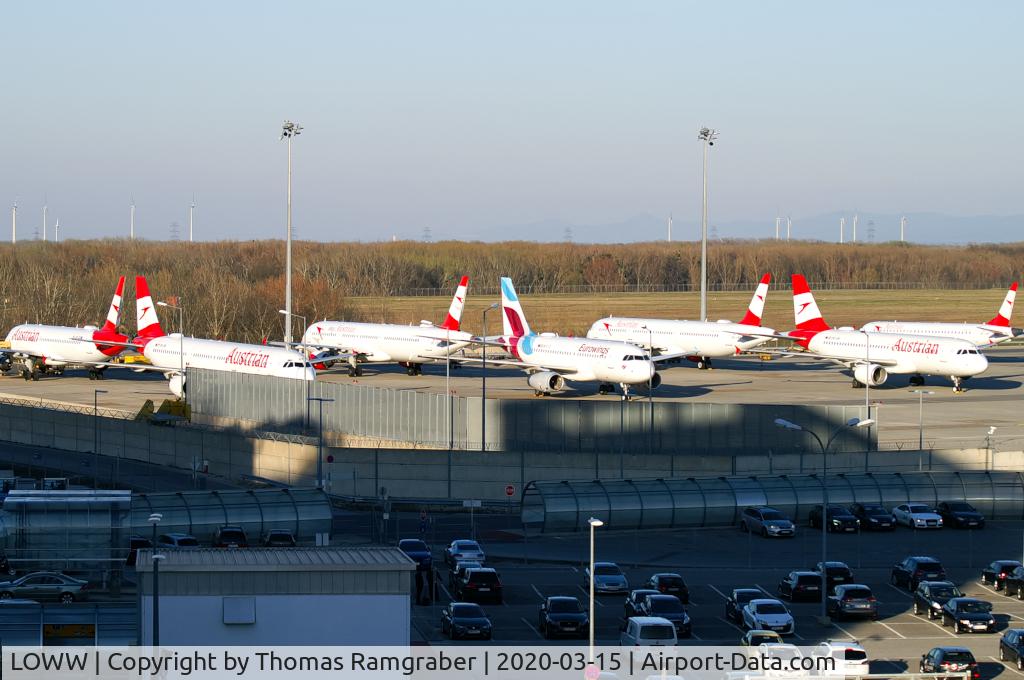 Vienna International Airport, Vienna Austria (LOWW) - stored Austrian Airlines planes due to corona-crisis