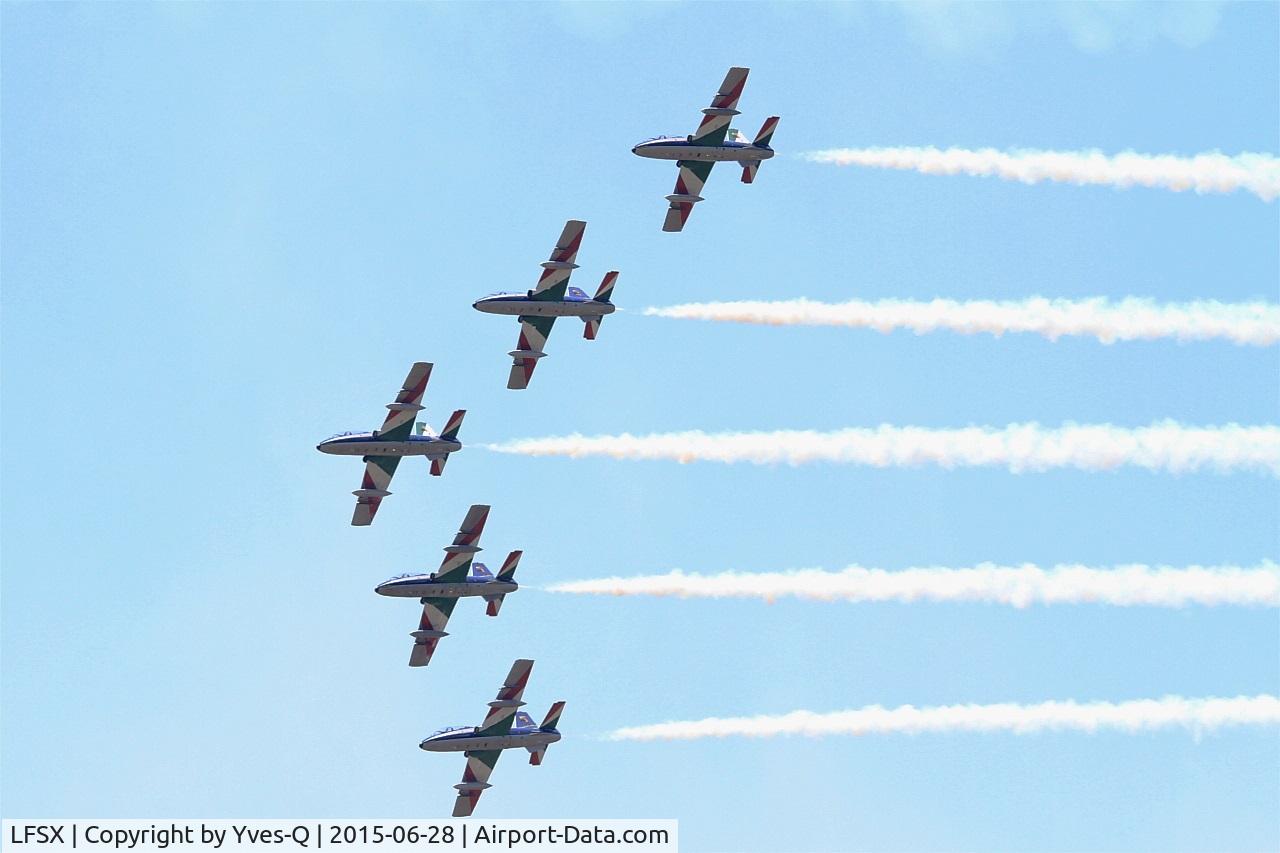 LFSX Airport - Aerobatic demonstration team of the Italian Air Force Frecce Tricolori ( Tricolour Arrows), Luxeuil-St Sauveur air base 116 (LFSX)