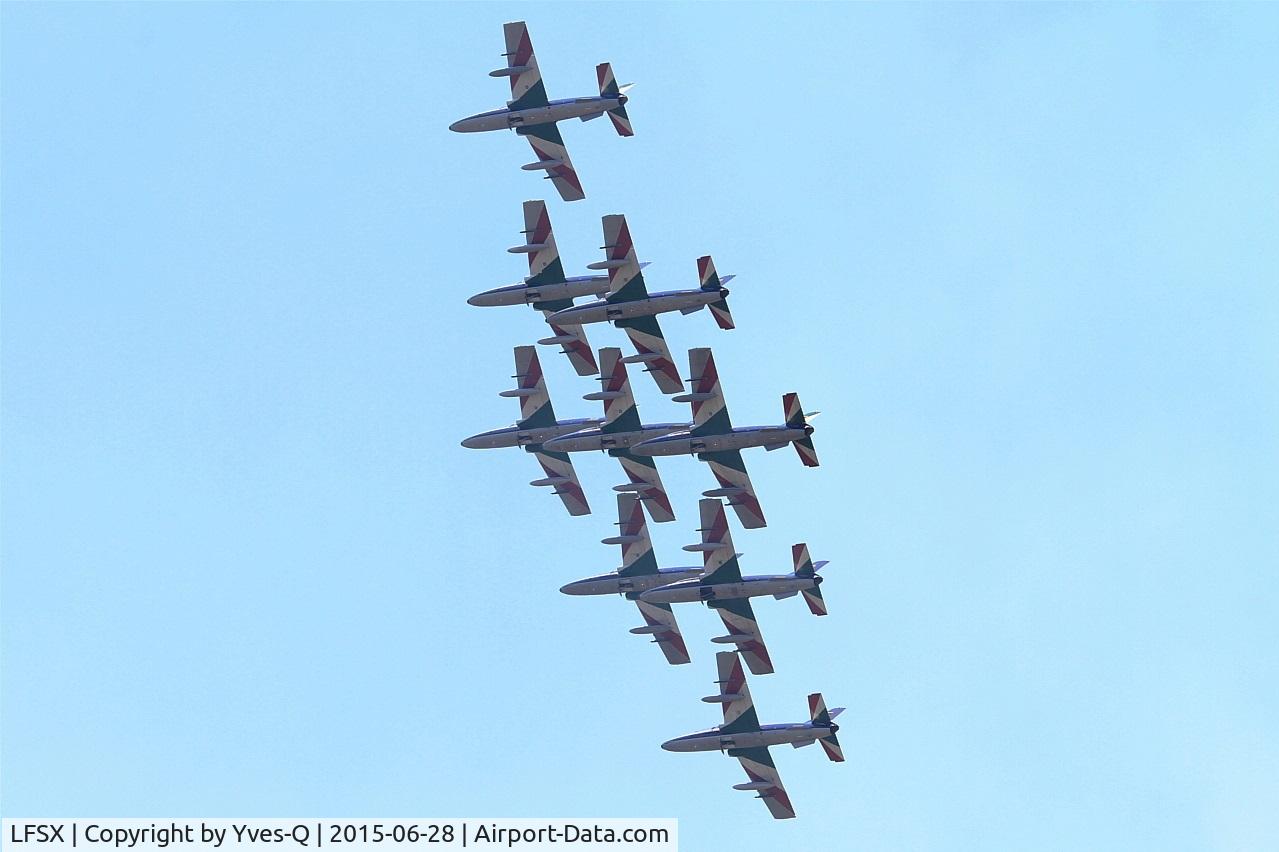 LFSX Airport - Aerobatic demonstration team of the Italian Air Force Frecce Tricolori ( Tricolour Arrows), Luxeuil-St Sauveur air base 116 (LFSX)