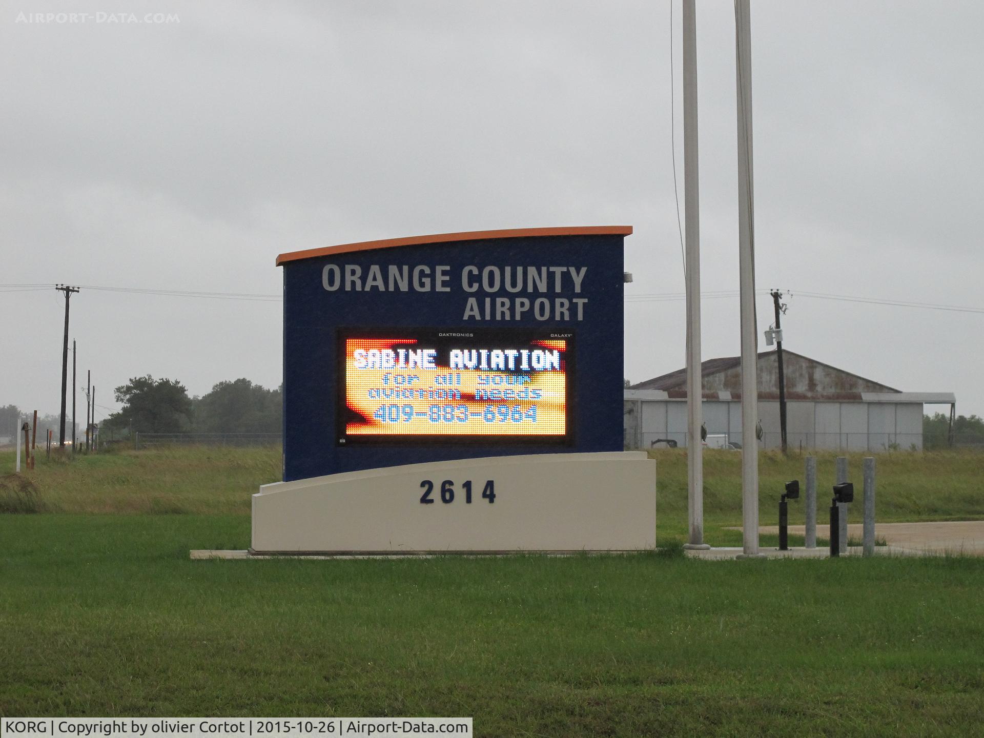 Orange County Airport (ORG) - the road sign