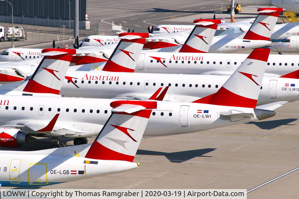 Vienna International Airport, Vienna Austria (LOWW) - Austrian Airlines' storage due to corona-crisis
