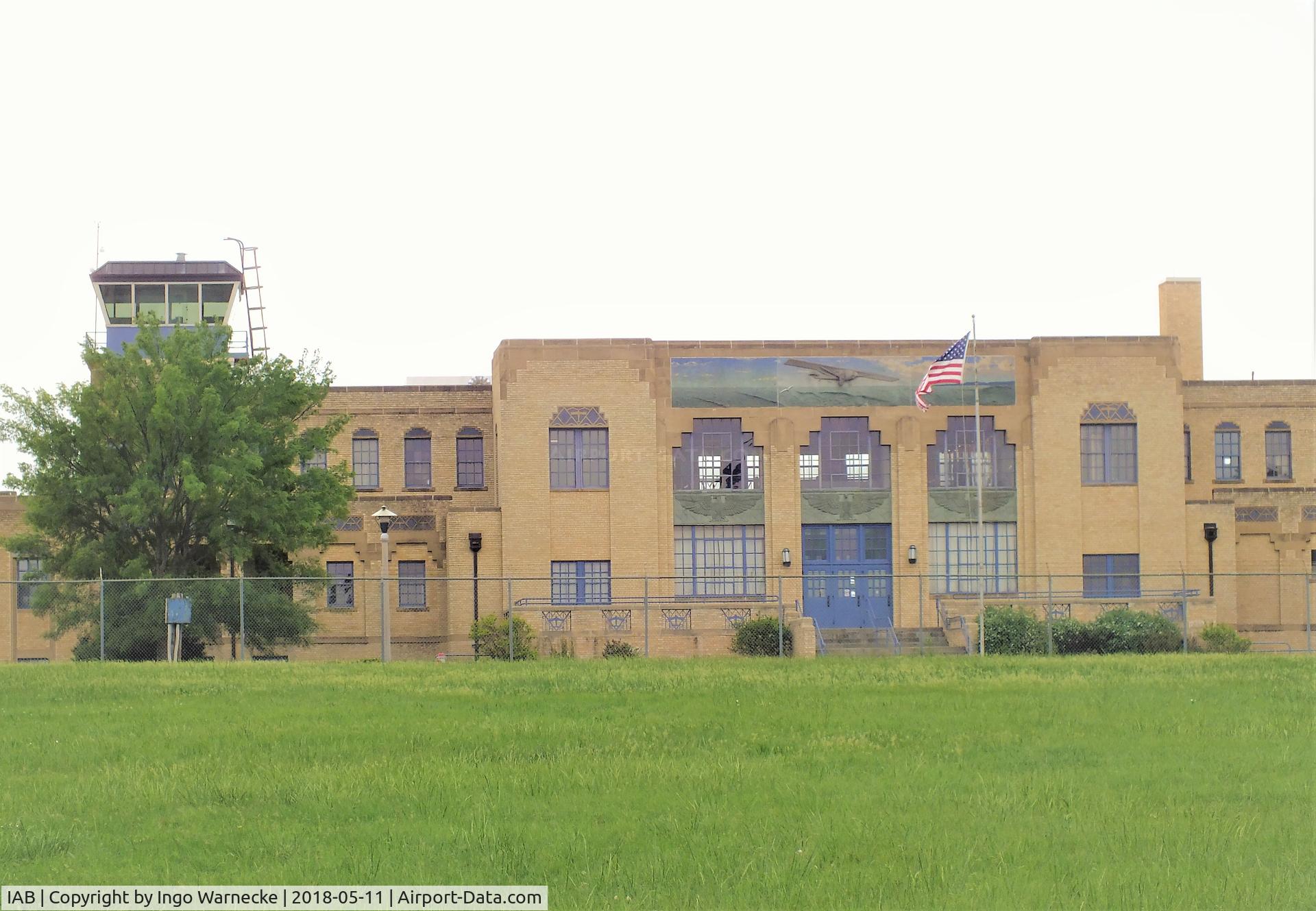 Mc Connell Afb Airport (IAB) - landside view of the old terminal of Wichita Municipal Airport (home of the Kansas Aviation Museum), now just outside McConnell AFB, Wichita KS
