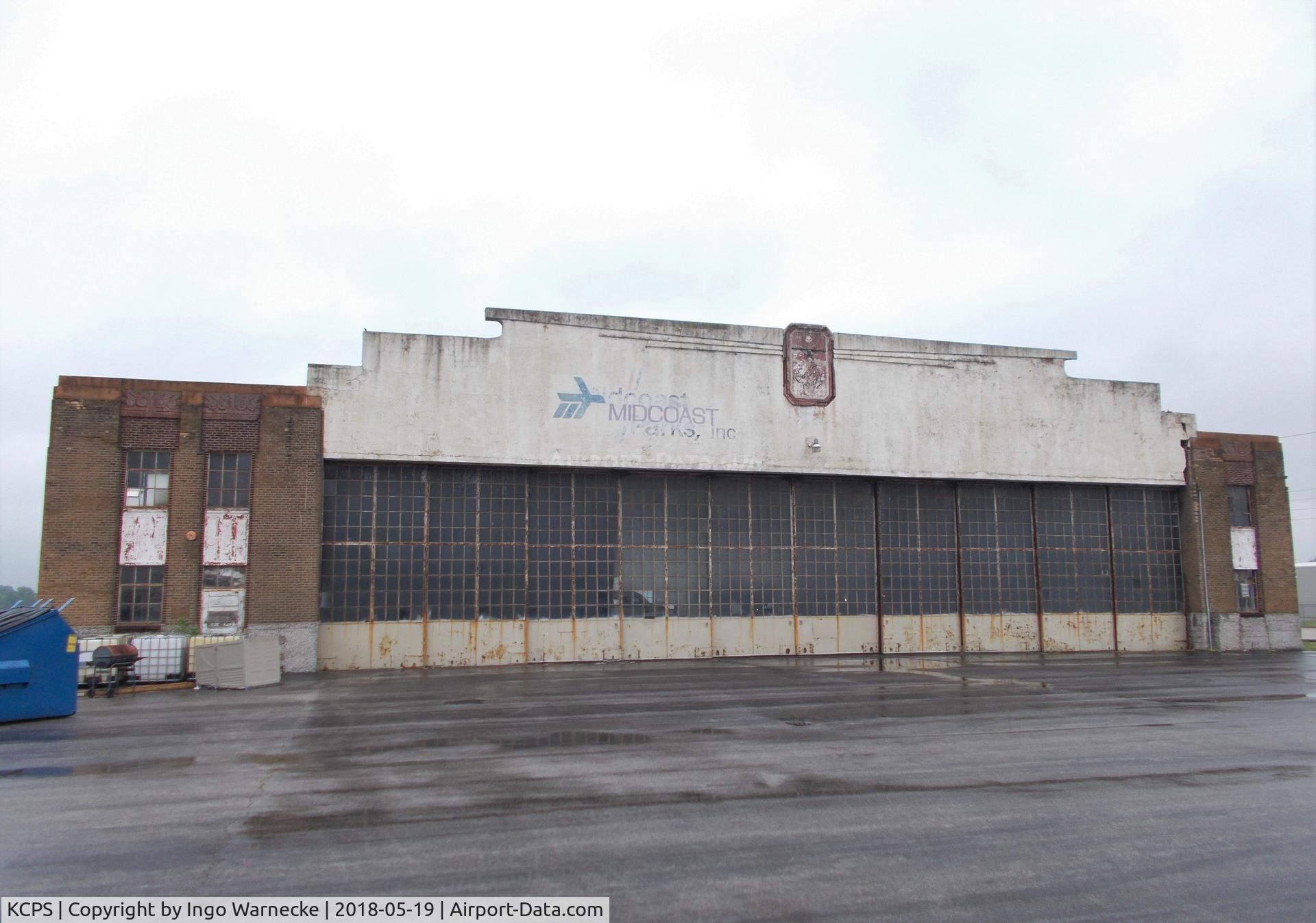 St Louis Downtown Airport (CPS) - one of the two old Curtiss-Wright hangars at St. Louis Downtown Airport, Cahokia IL
