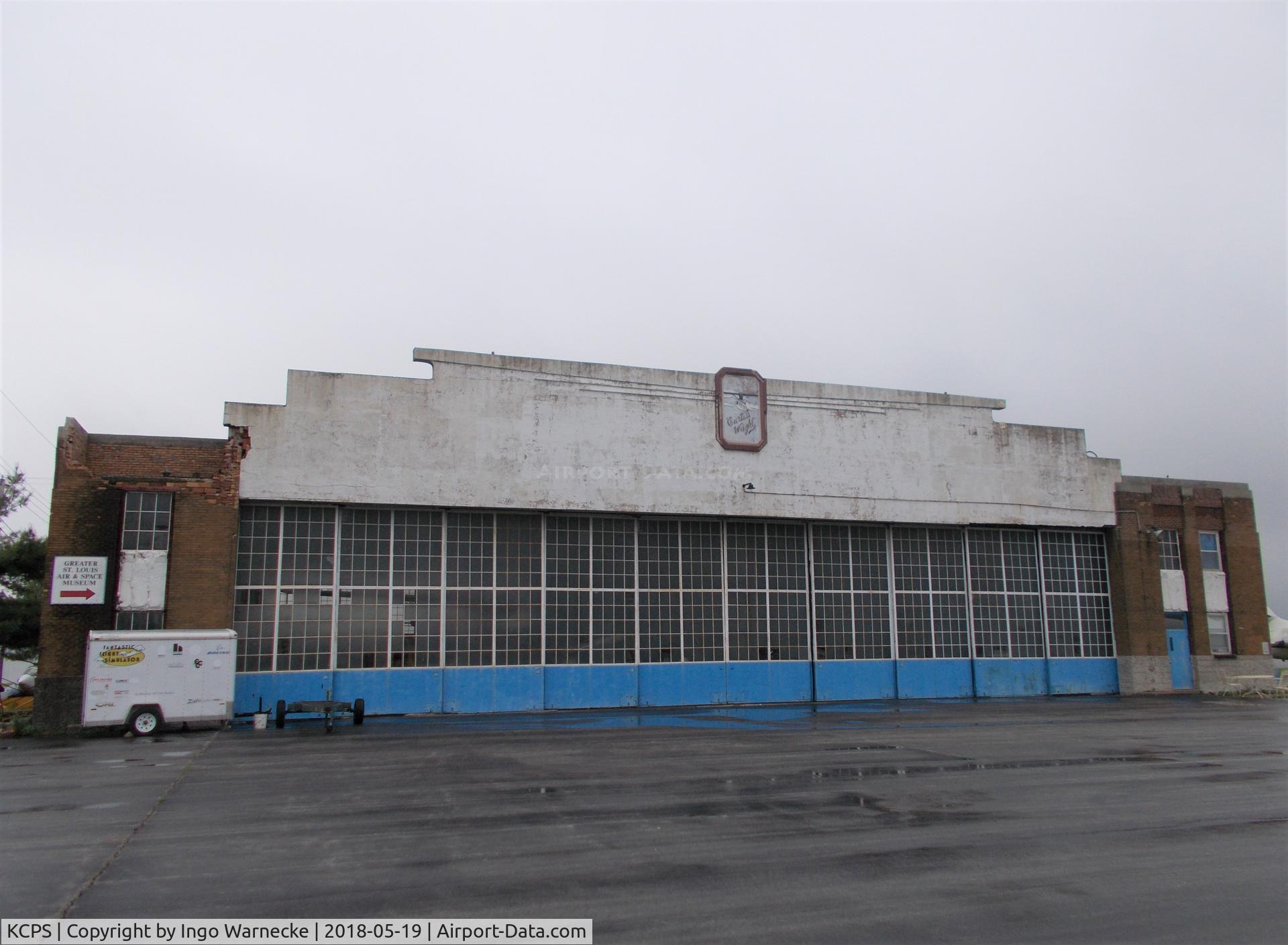 St Louis Downtown Airport (CPS) - the other of the two old Curtiss-Wright hangars, home of the Greater St. Louis  Air and Space Museum at St. Louis Downtown Airport, Cahokia IL