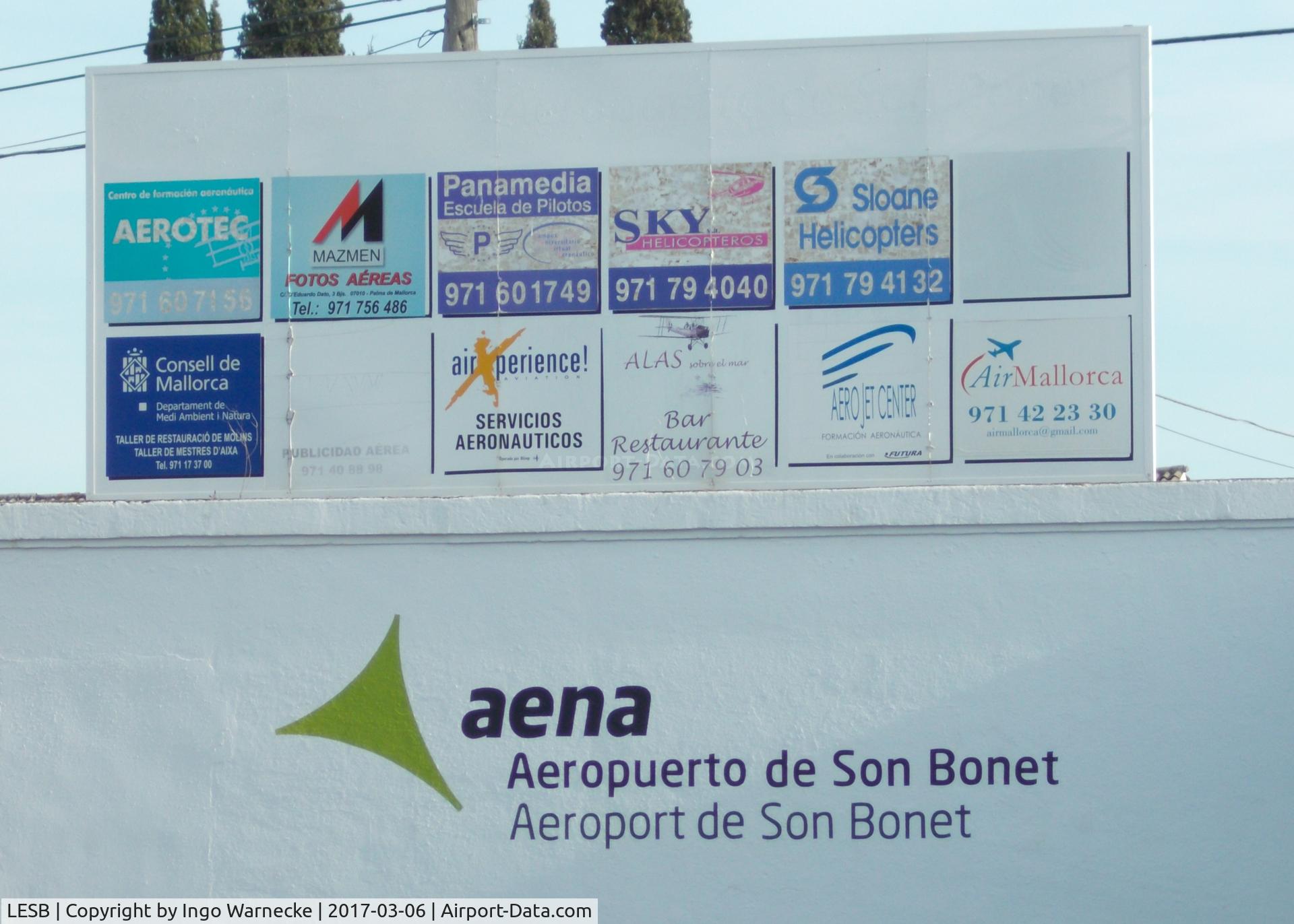 Son Bonet Aerodrome Airport, Palma de Mallorca Spain (LESB) - entry to Son Bonet airport, Mallorca