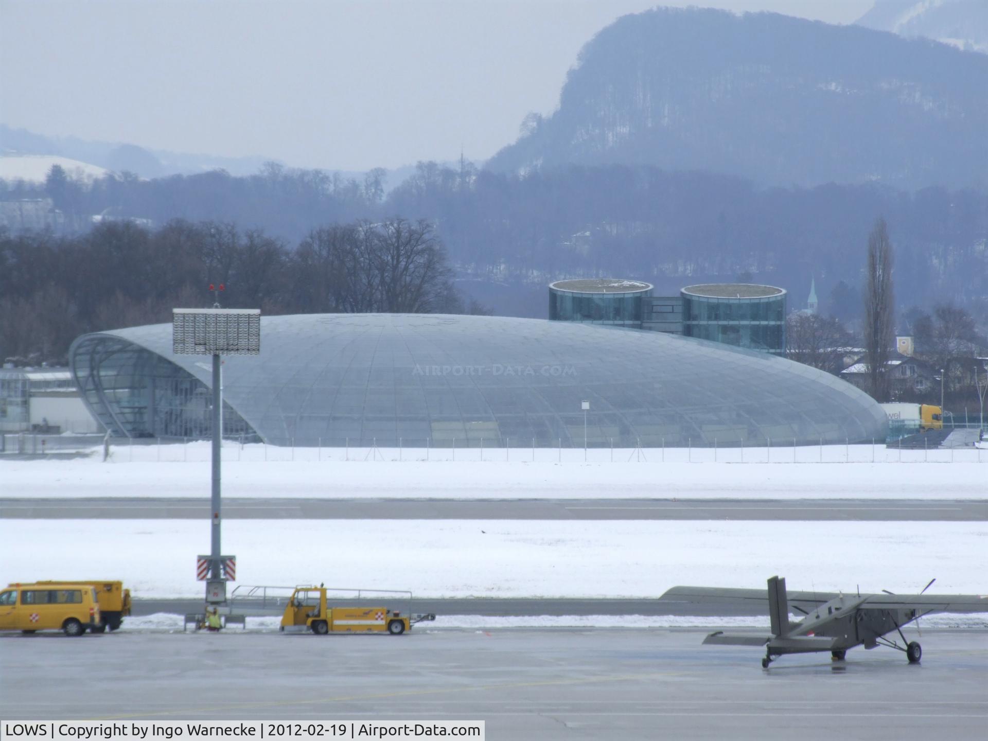 Salzburg Airport, Salzburg Austria (LOWS) - Hangar 7, home of the Red-Bull aircraft collection at Salzburg W.A.Mozart airport