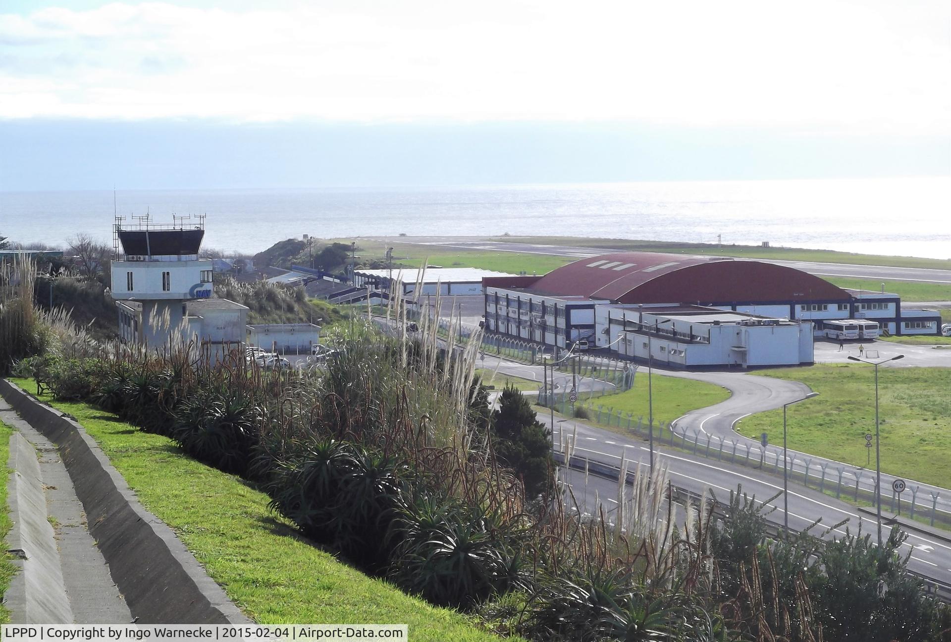 João Paulo II Airport, Ponta Delgada, São Miguel Island Portugal (LPPD) - tower and hangars at Ponta Delgada airport