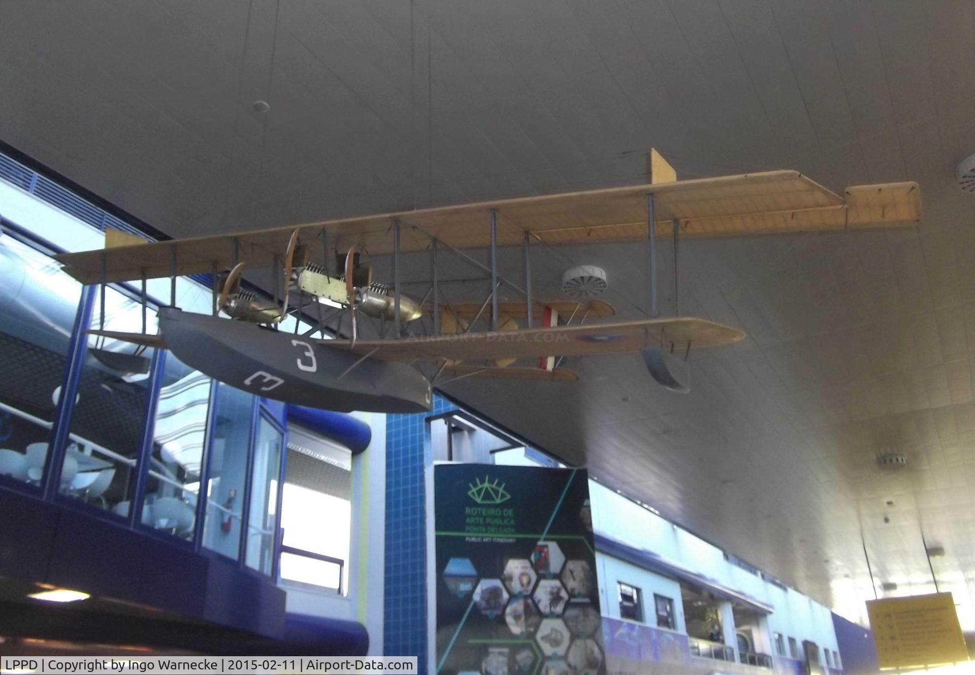 João Paulo II Airport, Ponta Delgada, São Miguel Island Portugal (LPPD) - large model of Curtiss NC-3 (had to land close to the Azores and sailed to Ponta Delgada in 1919 on the first transatlantic flight attempt) inside the terminal at Ponta Delgada airport