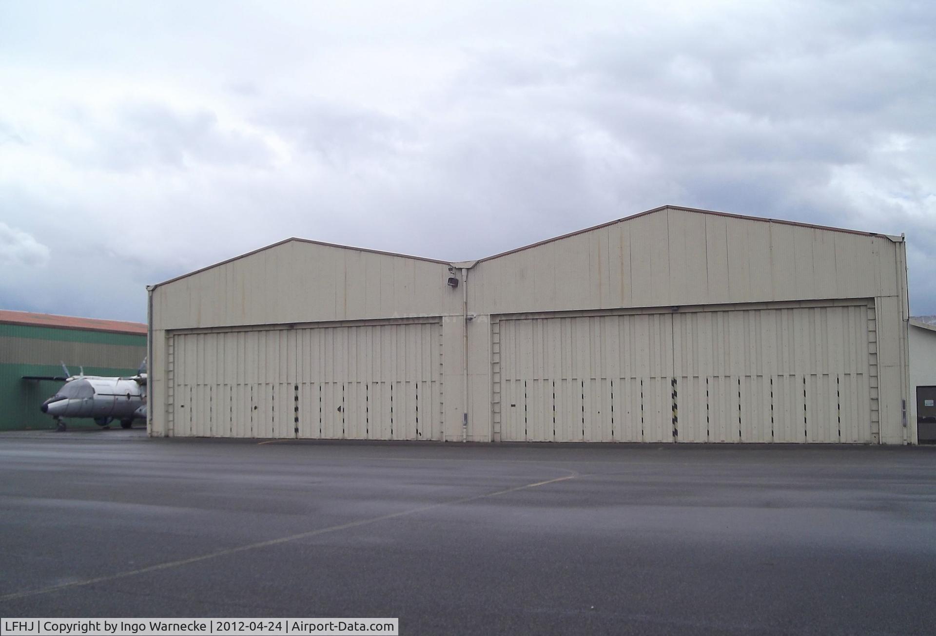 Lyon Corbas Airport, Lyon France (LFHJ) - hangars, including those of the aviation museum Clement Ader, at the Lyon-Corbas airfield