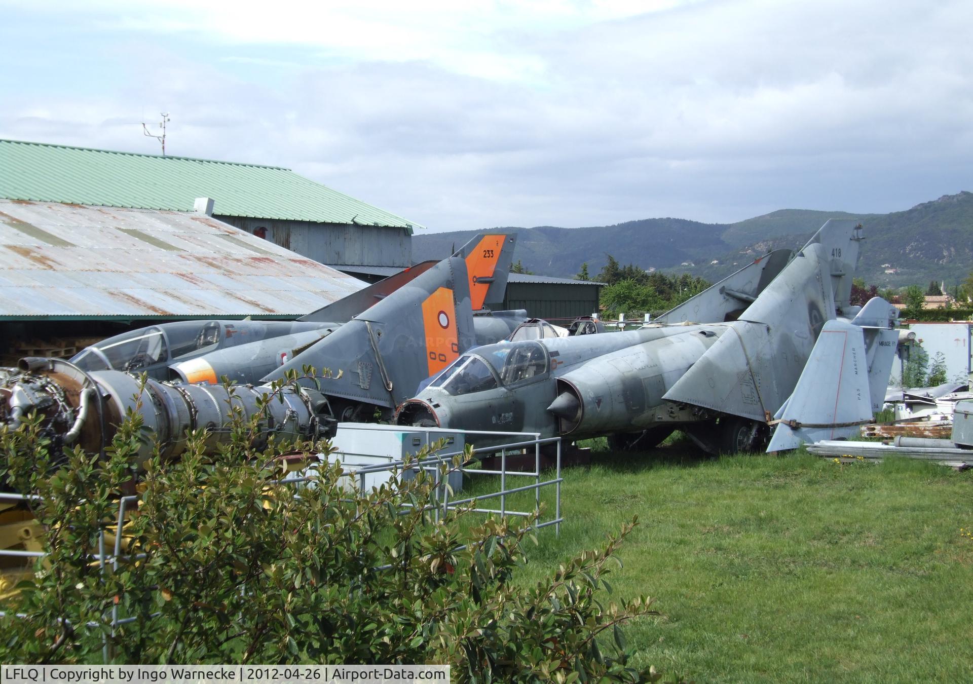 Montélimar Ancone Airport, Montélimar France (LFLQ) - stored aircraft of the Musée Européen de l'Aviation de Chasse at Montelimar Ancone airfield