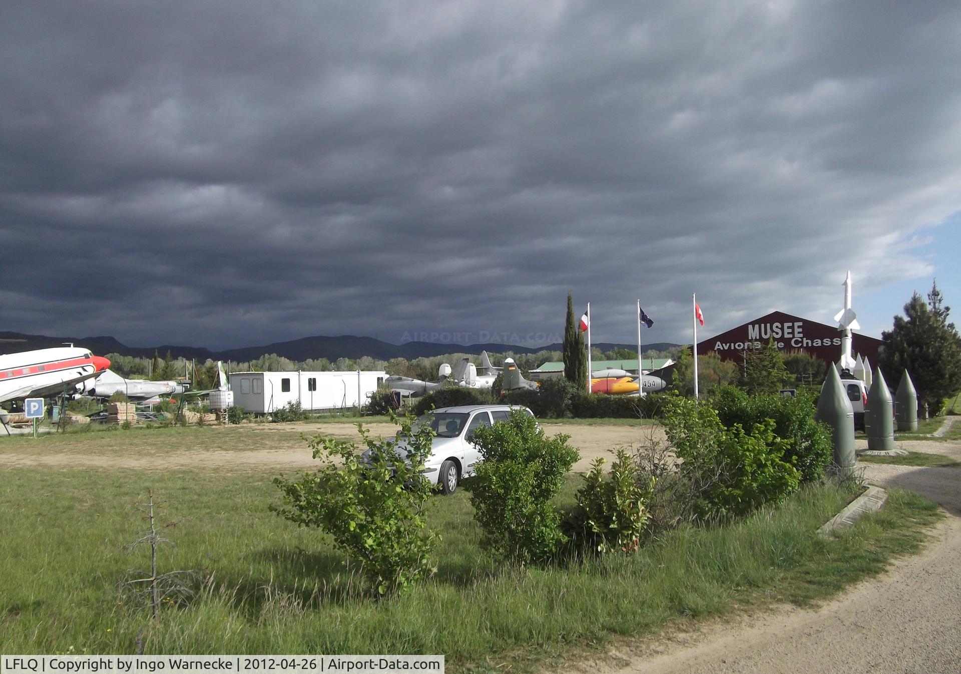 Montélimar Ancone Airport, Montélimar France (LFLQ) - parking and outside display of the Musée Européen de l'Aviation de Chasse at Montelimar Ancone airfield