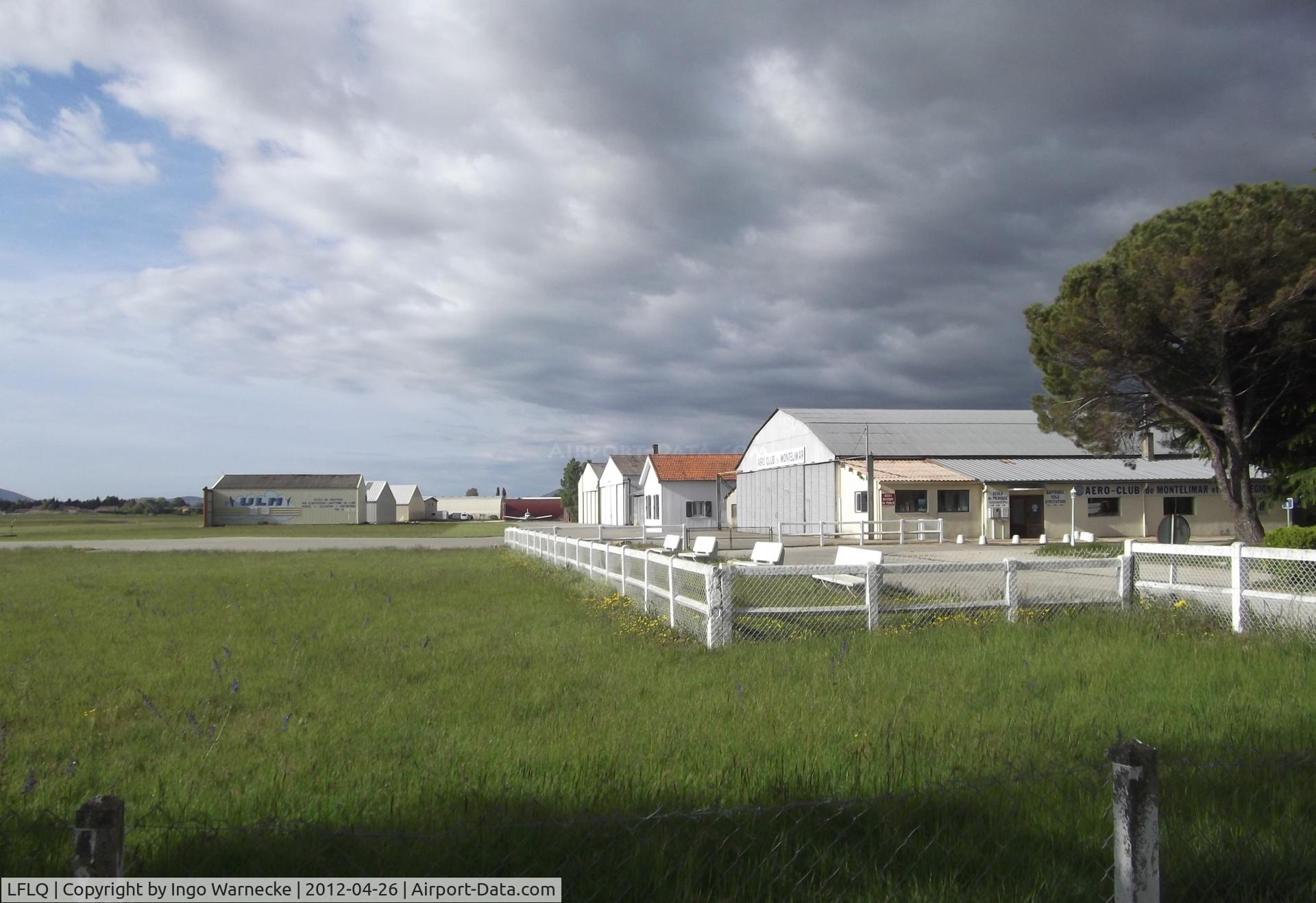 Montélimar Ancone Airport, Montélimar France (LFLQ) - buildings and hangars at Montelimar Ancone airfield