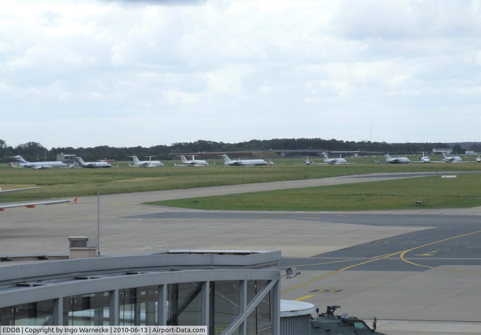 Berlin Brandenburg International Airport, Berlin Germany (EDDB) - looking at the apron and a lot of business jets parked at Schönefeld airport
