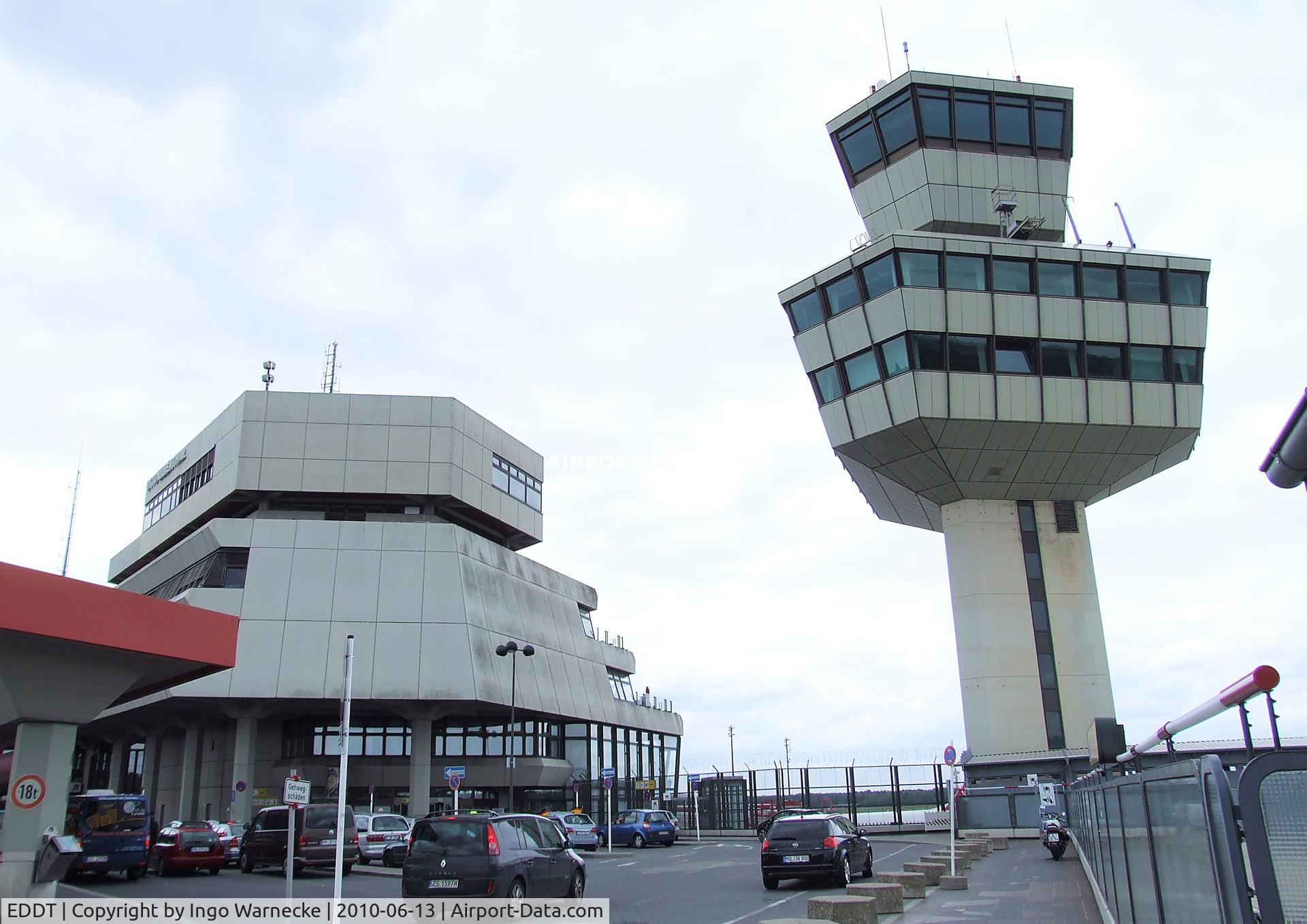 Tegel International Airport (closing in 2011), Berlin Germany (EDDT) - landside view of the tower and eastern entry into main terminal at Berlin Tegel airport