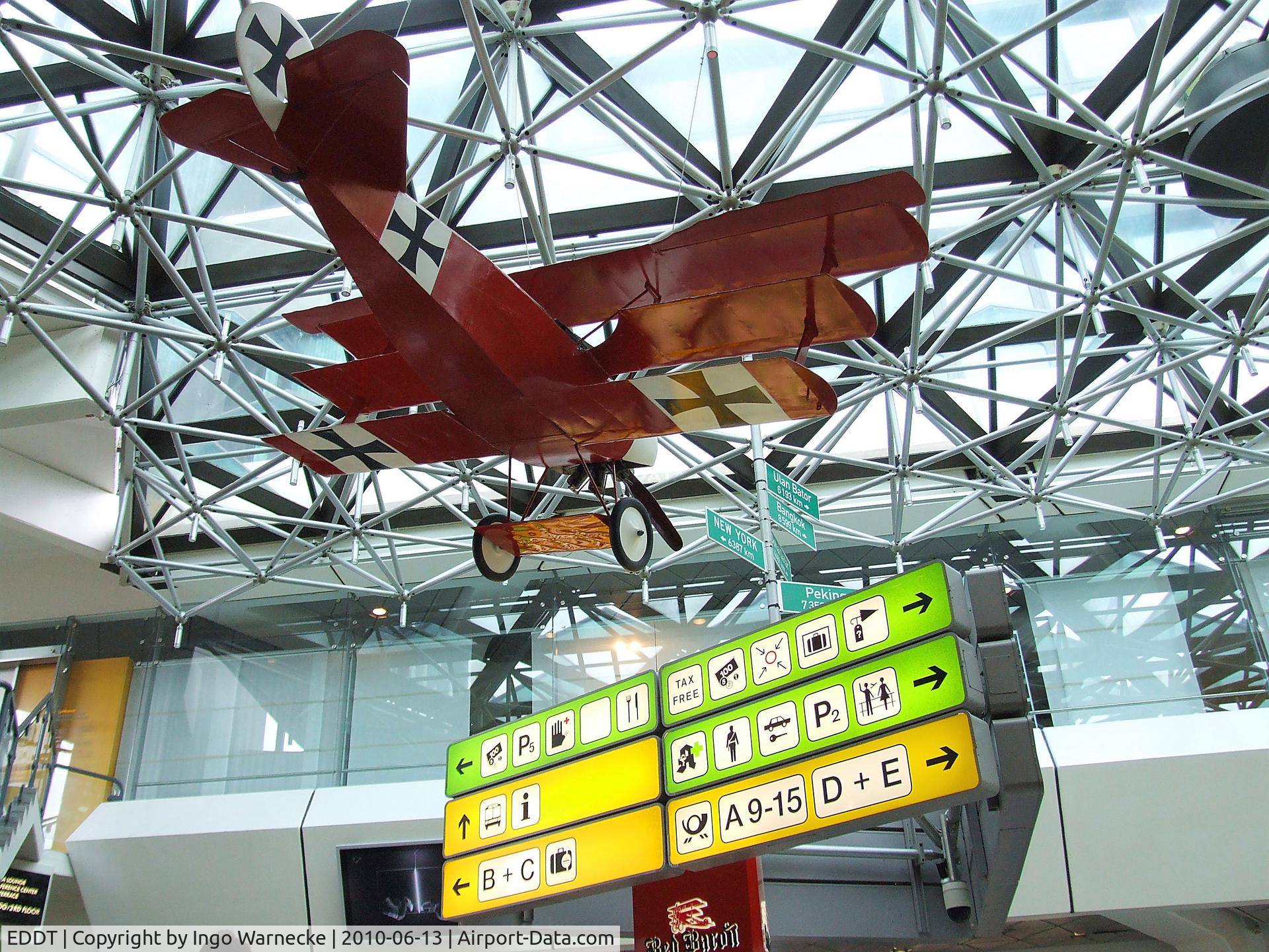 Tegel International Airport (closing in 2011), Berlin Germany (EDDT) - Fokker Dr I replica inside the main terminal at Berlin Tegel airport