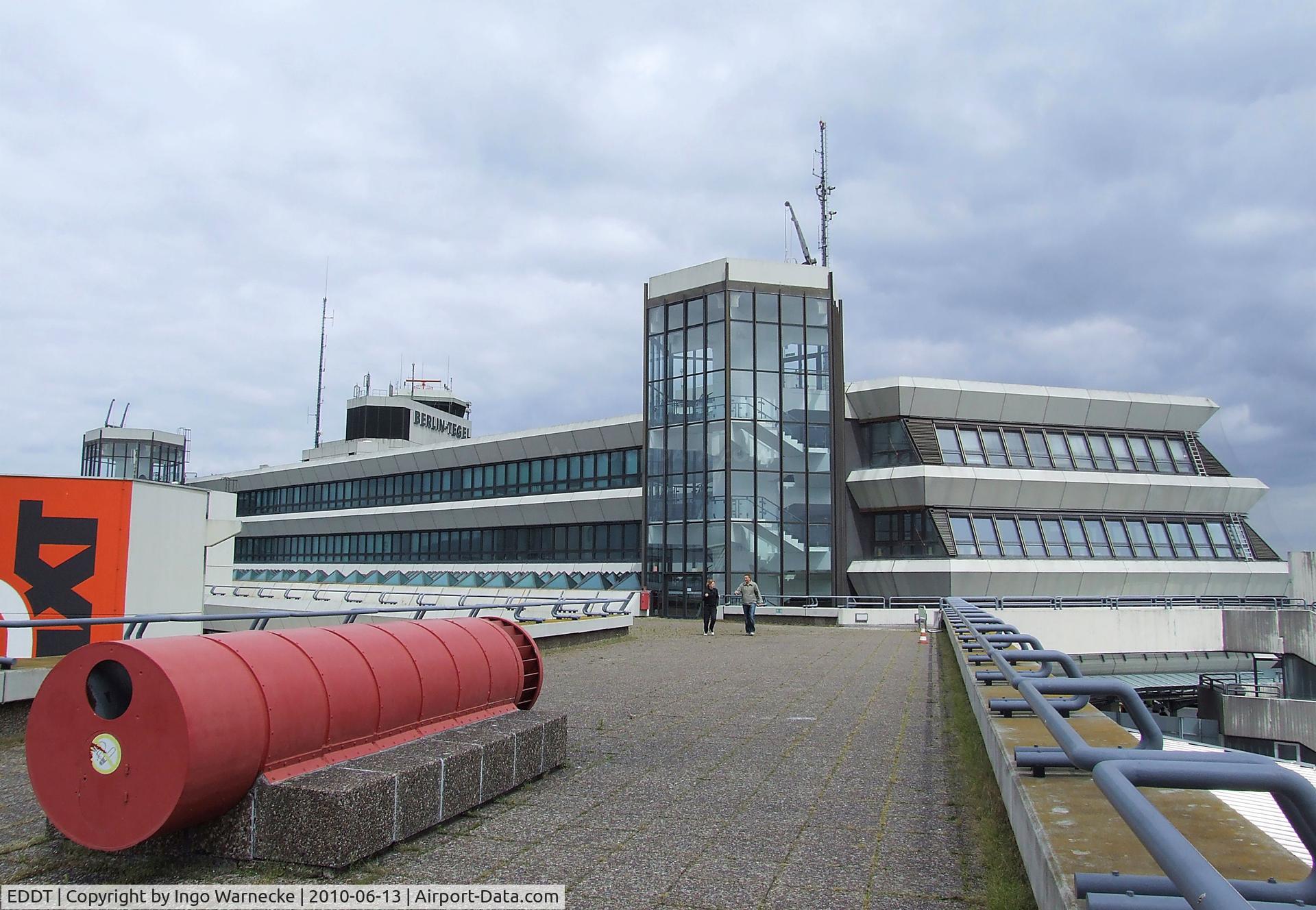 Tegel International Airport (closing in 2011), Berlin Germany (EDDT) - visitors terrace and main terminal building at Berlin Tegel airport