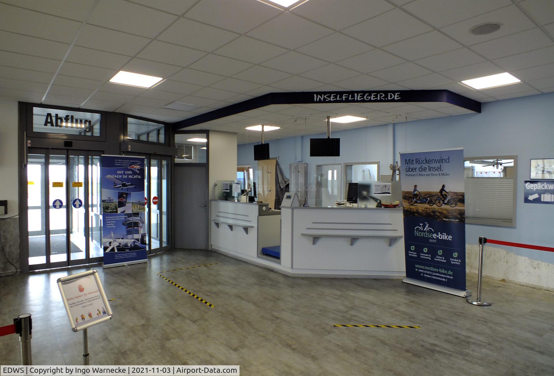 EDWS Airport - inside the terminal at Norden-Norddeich airfield