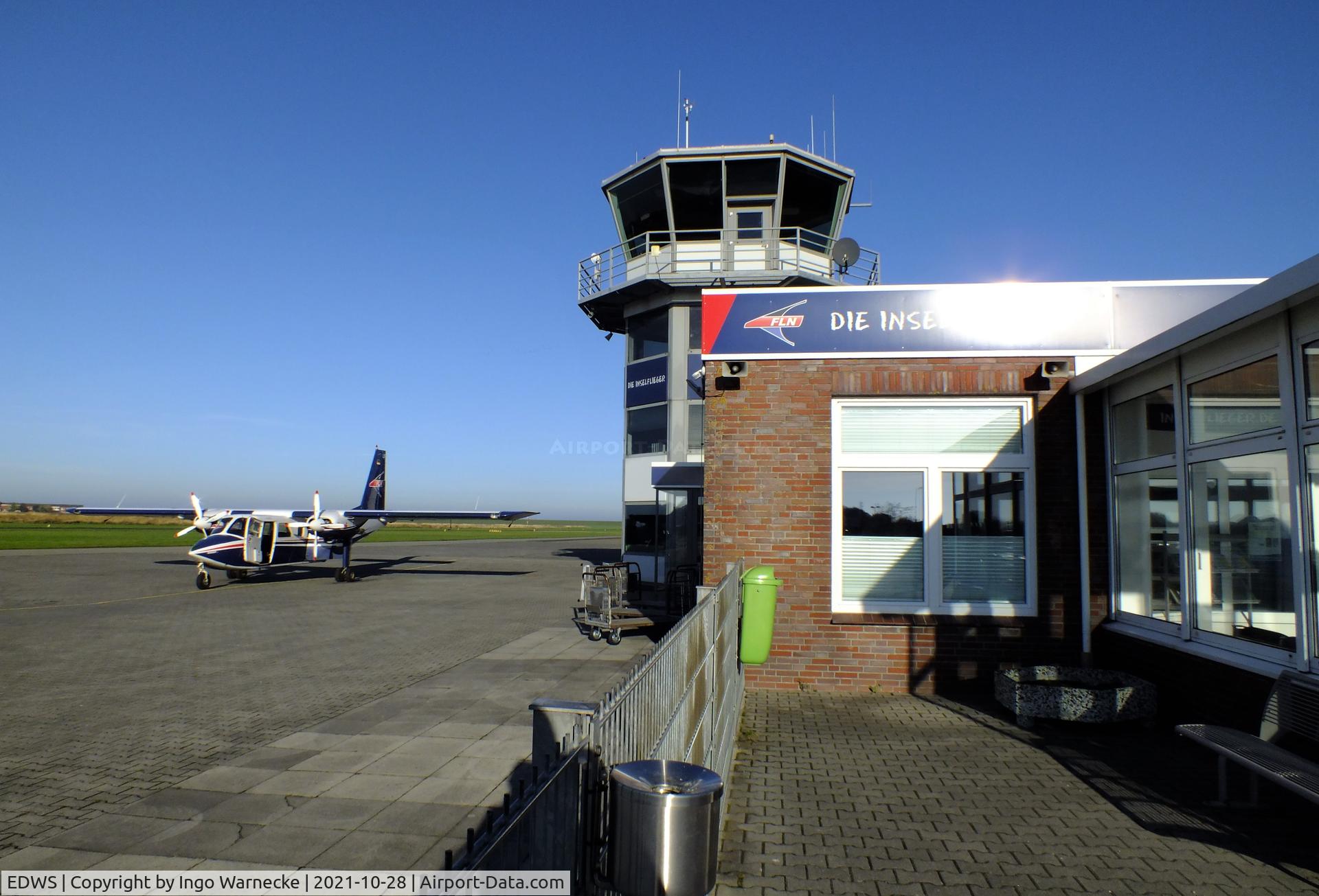 EDWS Airport - tower, terminal and apron at Norden-Norddeich airfield