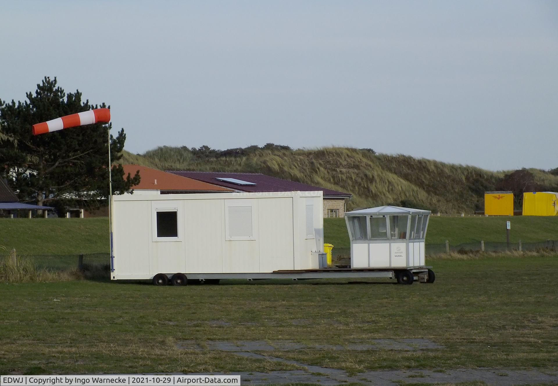 Juist Airport, Juist Germany (EDWJ) - mobile tower on trailer at Juist airfield