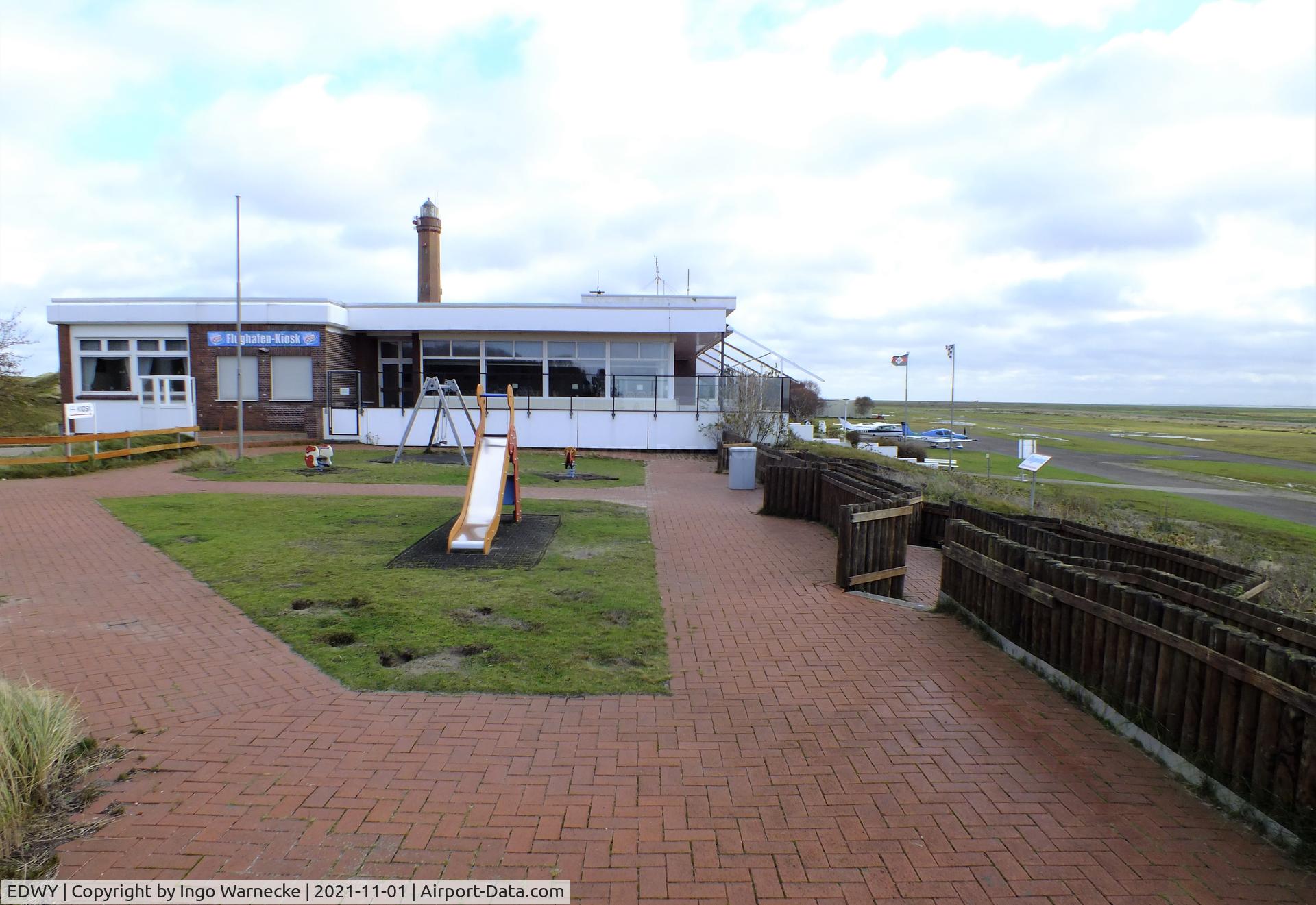 Norderney Airport, Norderney Germany (EDWY) - terminal, restaurant and tower at Norderney airfield