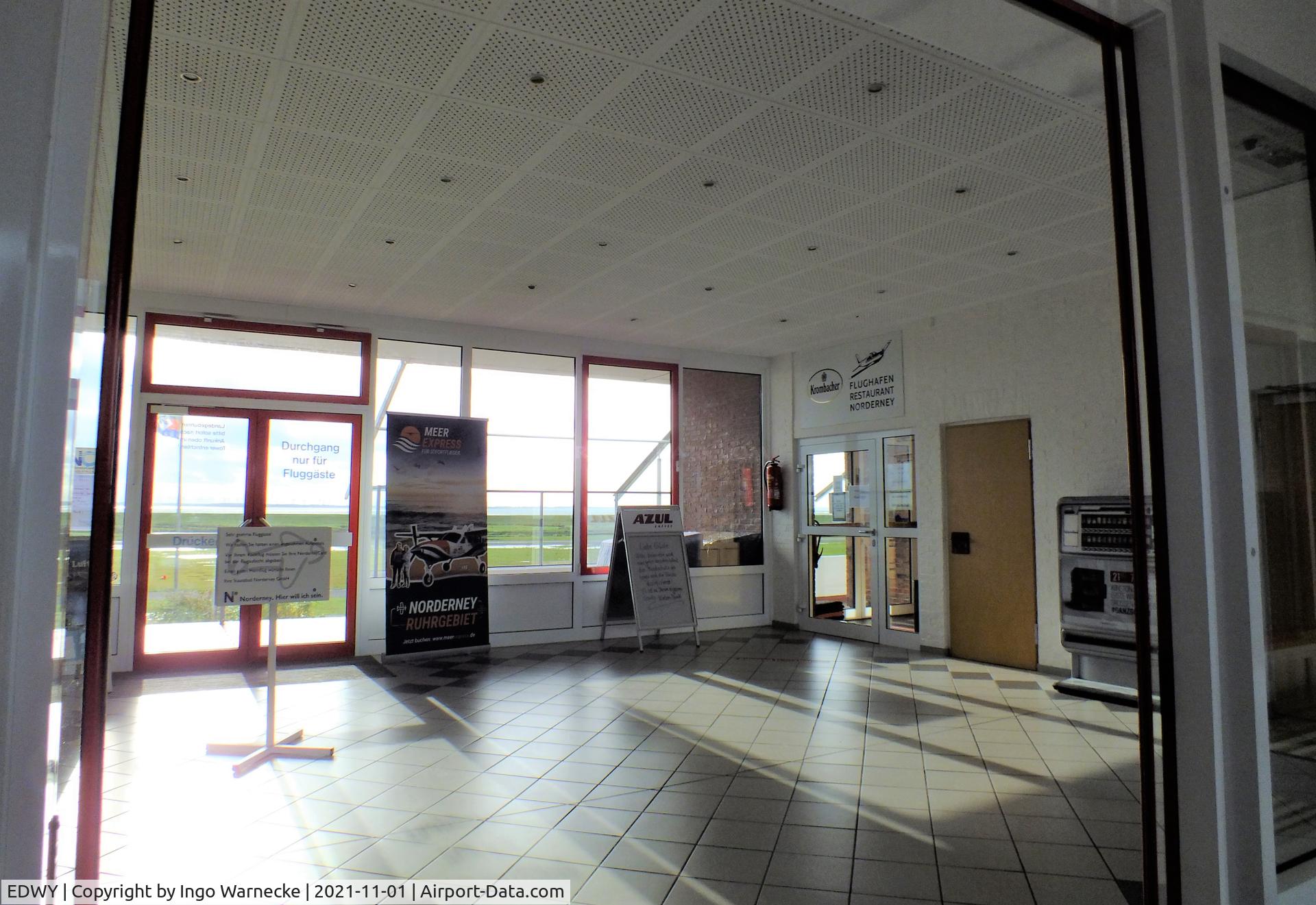 Norderney Airport, Norderney Germany (EDWY) - inside the terminal at Norderney airfield