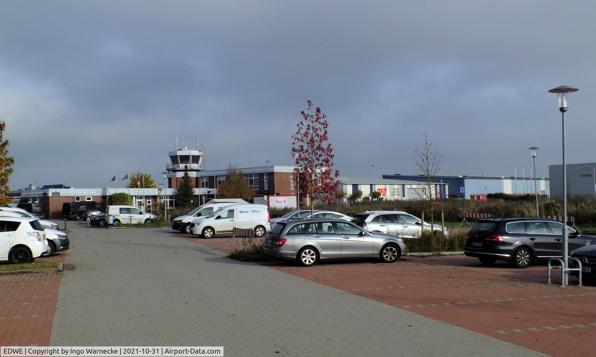 EDWE Airport - buildings at Emden airfield