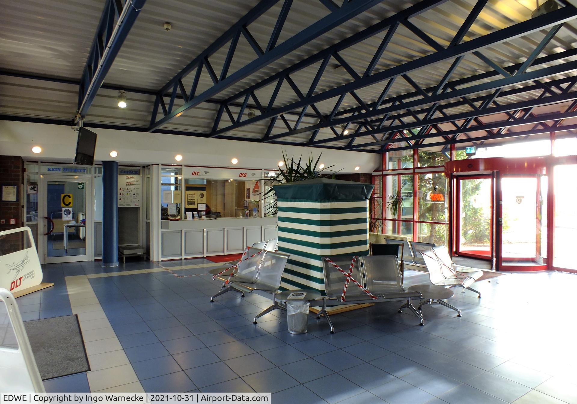 EDWE Airport - inside the terminal at Emden airfield