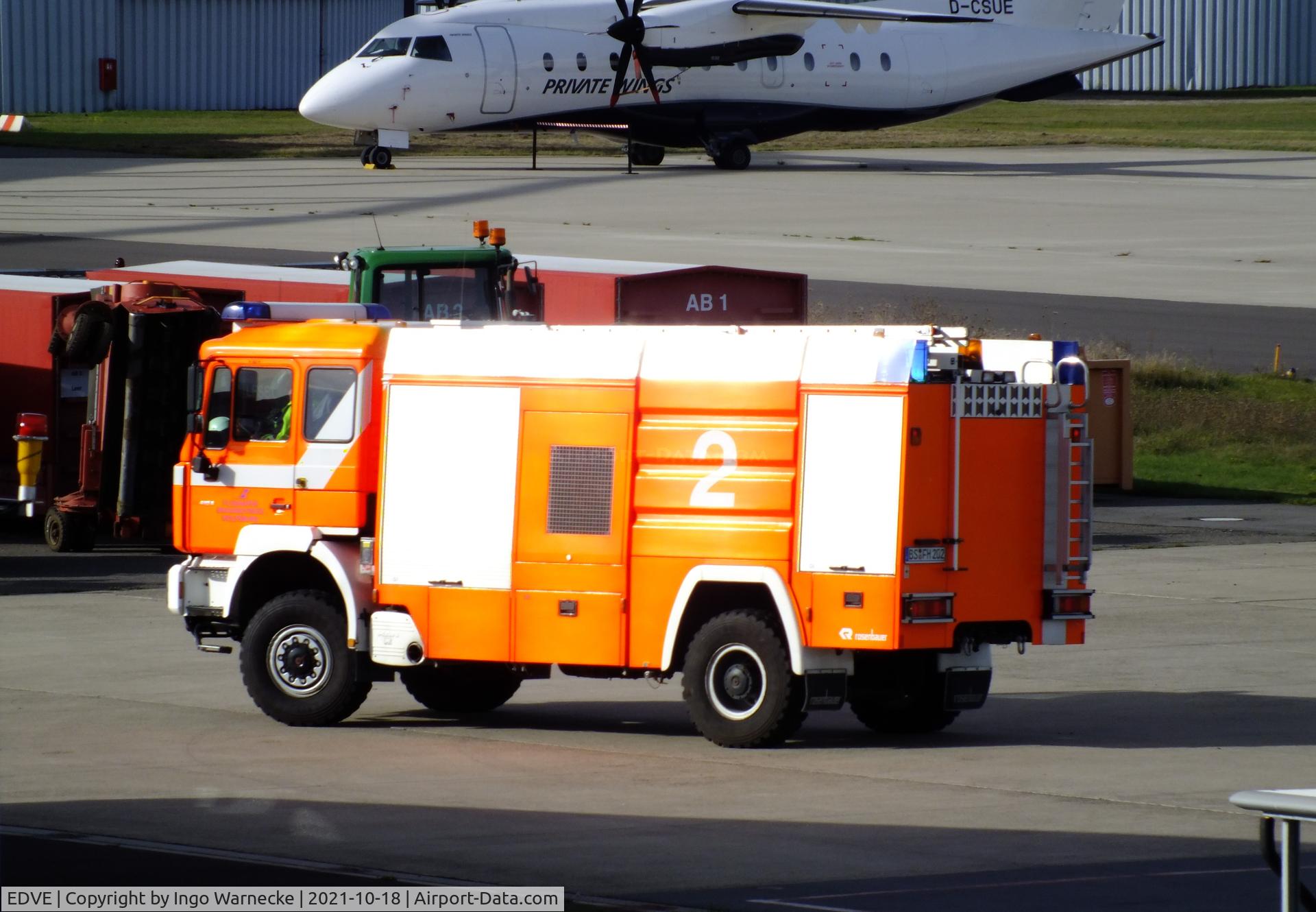 Braunschweig-Wolfsburg Regional Airport, Braunschweig, Lower Saxony Germany (EDVE) - airport fire truck at Braunschweig-Waggum airport #v