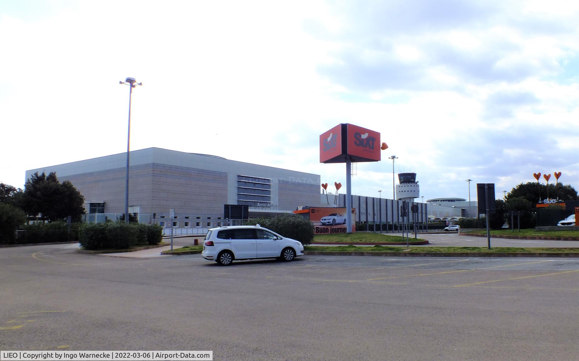 Olbia Airport, Costa Smeralda Airport Italy (LIEO) - landside view of the northeastern part of the main terminal at Olbia/Costa Smeralda airport