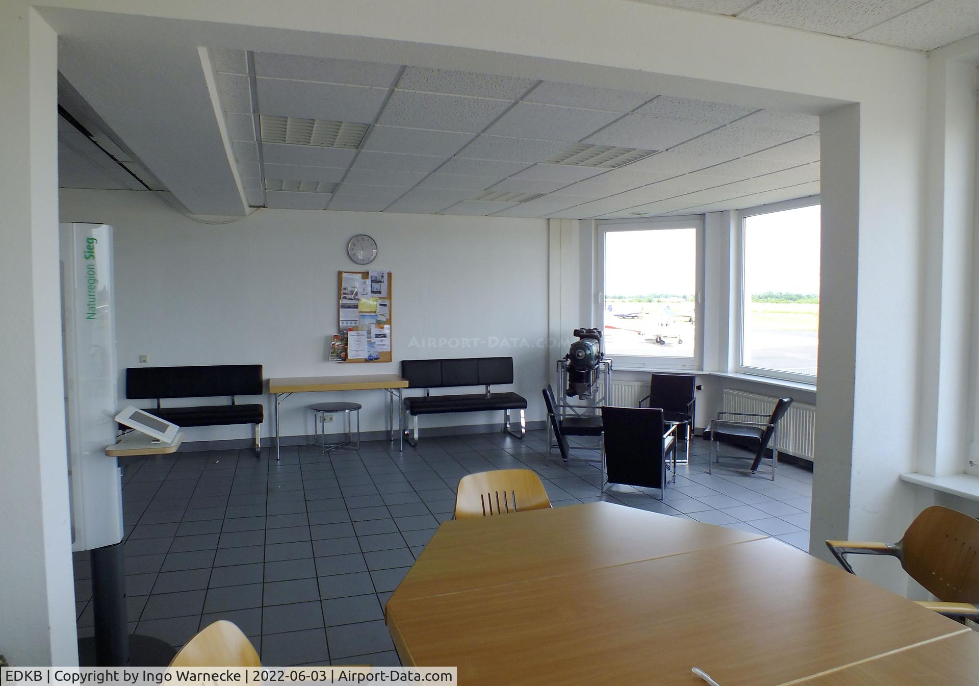 Bonn-Hangelar Airport, Sankt Augustin Germany (EDKB) - the public area inside the tower building at Bonn-Hangelar airfield