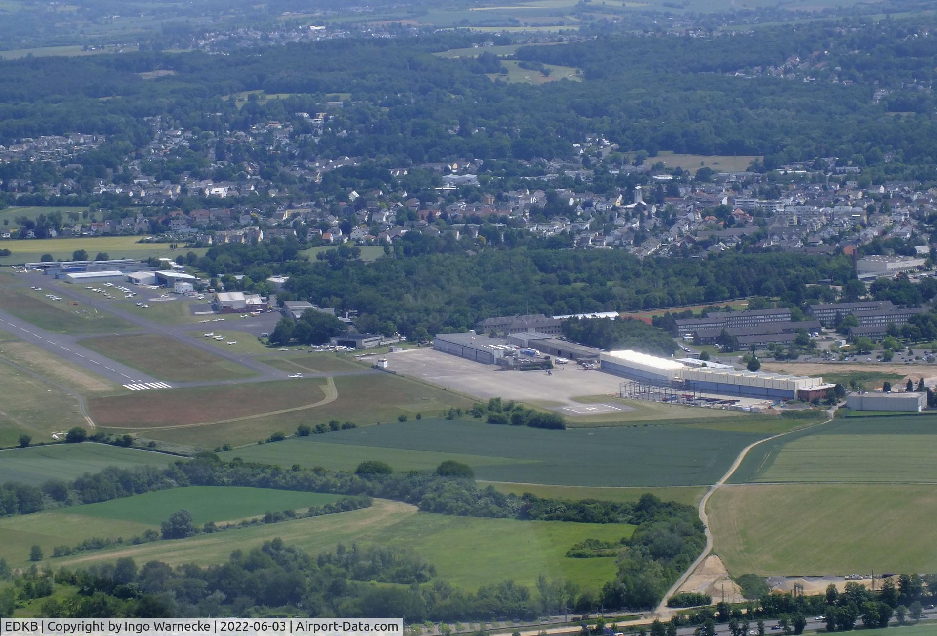 Bonn-Hangelar Airport, Sankt Augustin Germany (EDKB) - aerial view of Bonn-Hangelar airfield