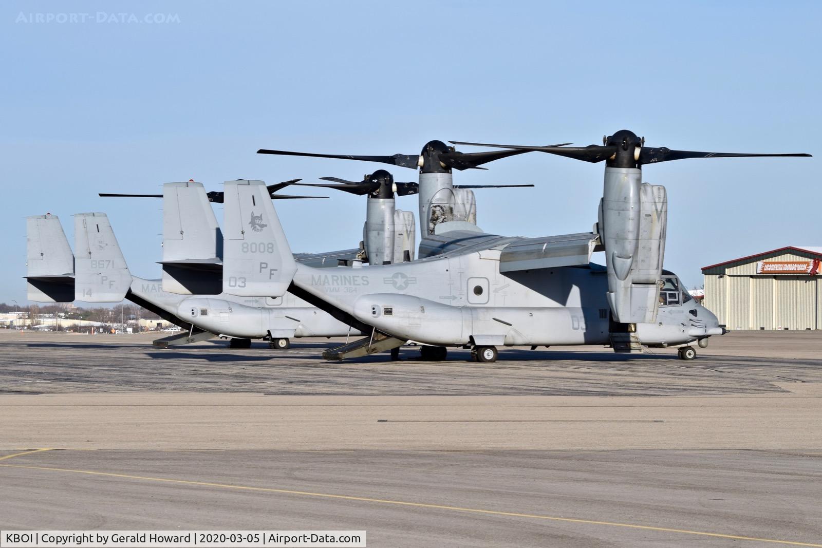 Boise Air Terminal/gowen Fld Airport (BOI) - Two MV-22Bs parked on the north GA ramp. VMM-364