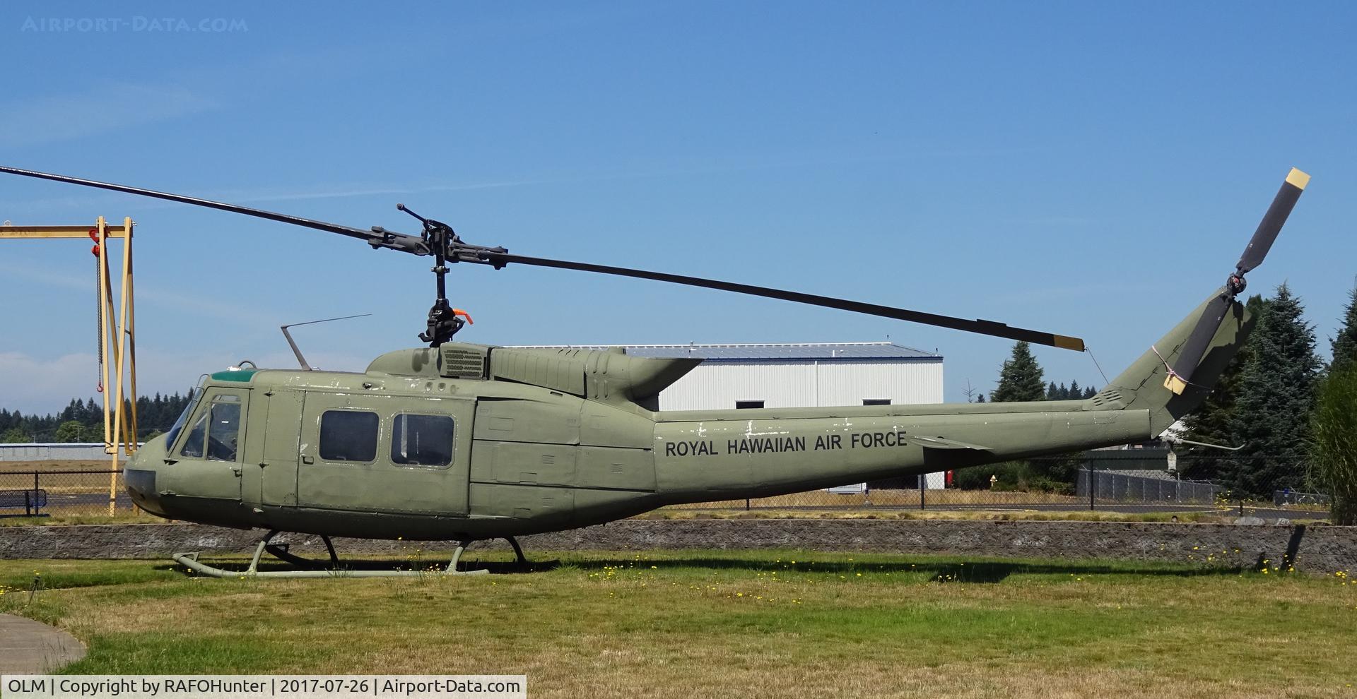 Olympia Regional Airport (OLM) - Bell UH-1 (Composite) There is no ID for the frame except for a '940' marking inside. Marked as Royal Hawaiian Air Force for Brian Reynolds owner of NW Helicopters - originally from Hawaii.