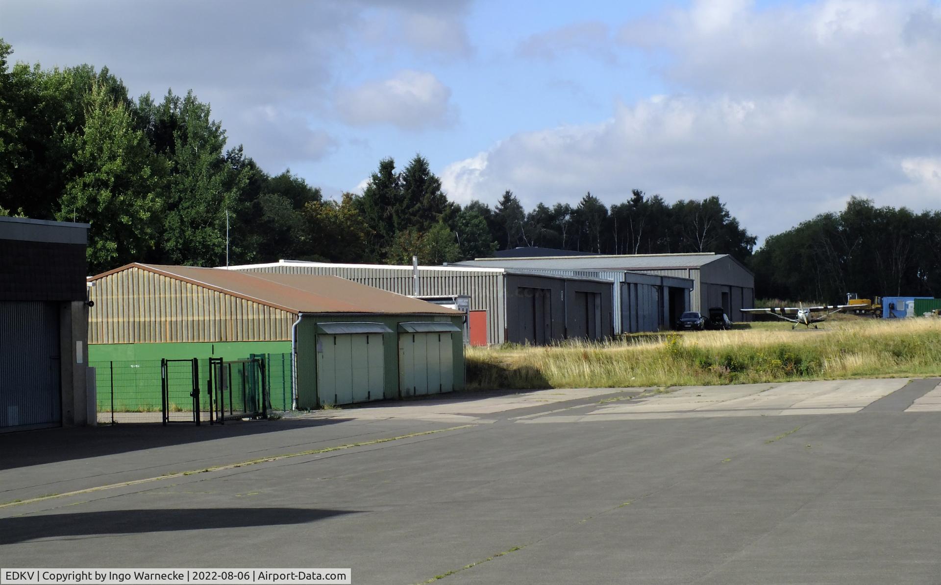 Dahlemer Binz Airport, Dahlem Germany (EDKV) - western hangars at Dahlemer Binz airfield