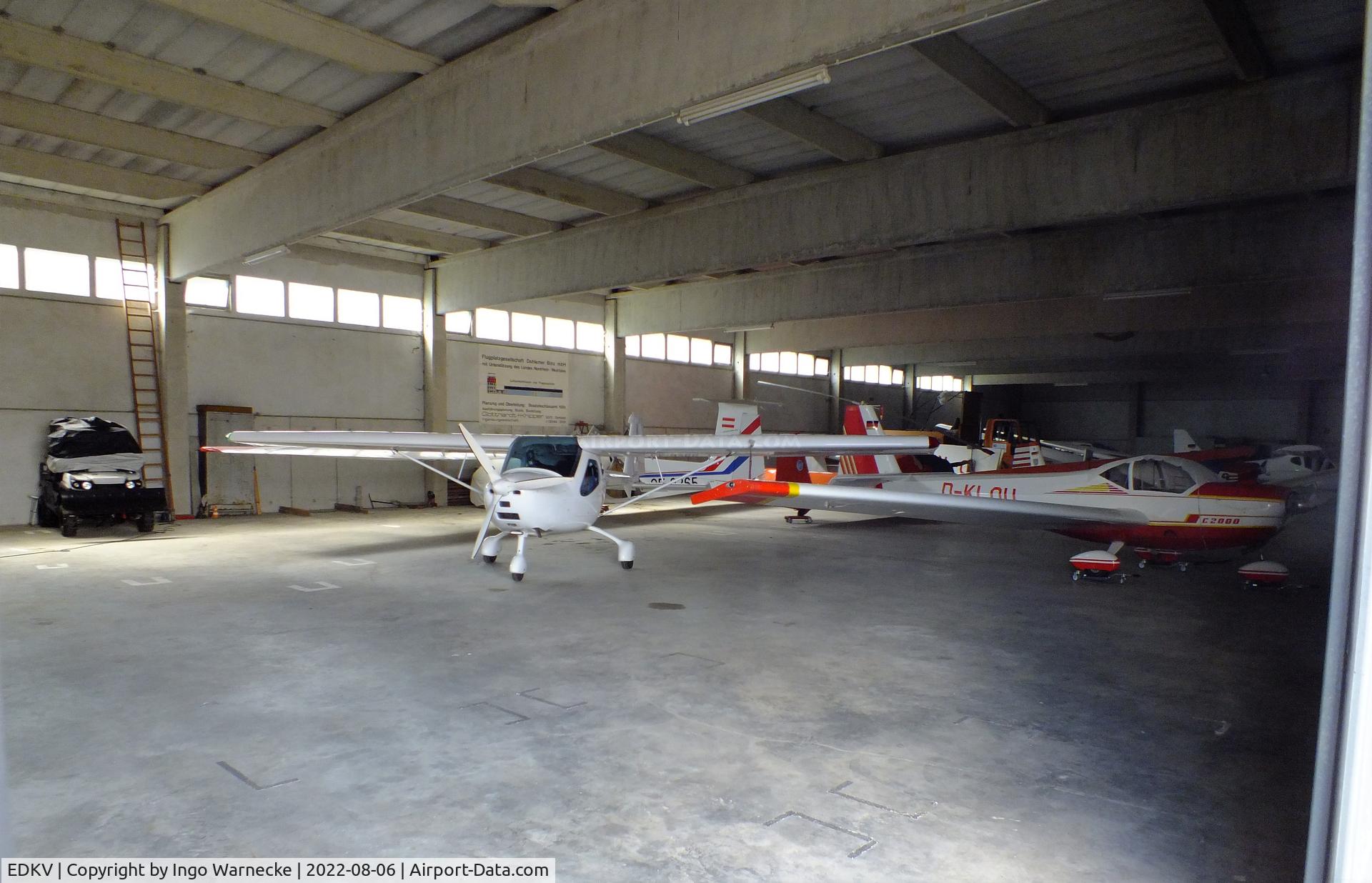 Dahlemer Binz Airport, Dahlem Germany (EDKV) - a look inside a hangar at Dahlemer Binz airfield