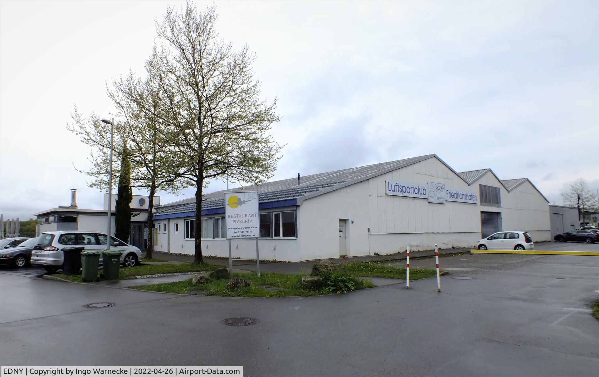 Bodensee Airport, Friedrichshafen Germany (EDNY) - landside view of the Luftsportclub Friedrichshafen (aeroclub) building at Friedrichshafen Bodensee airport