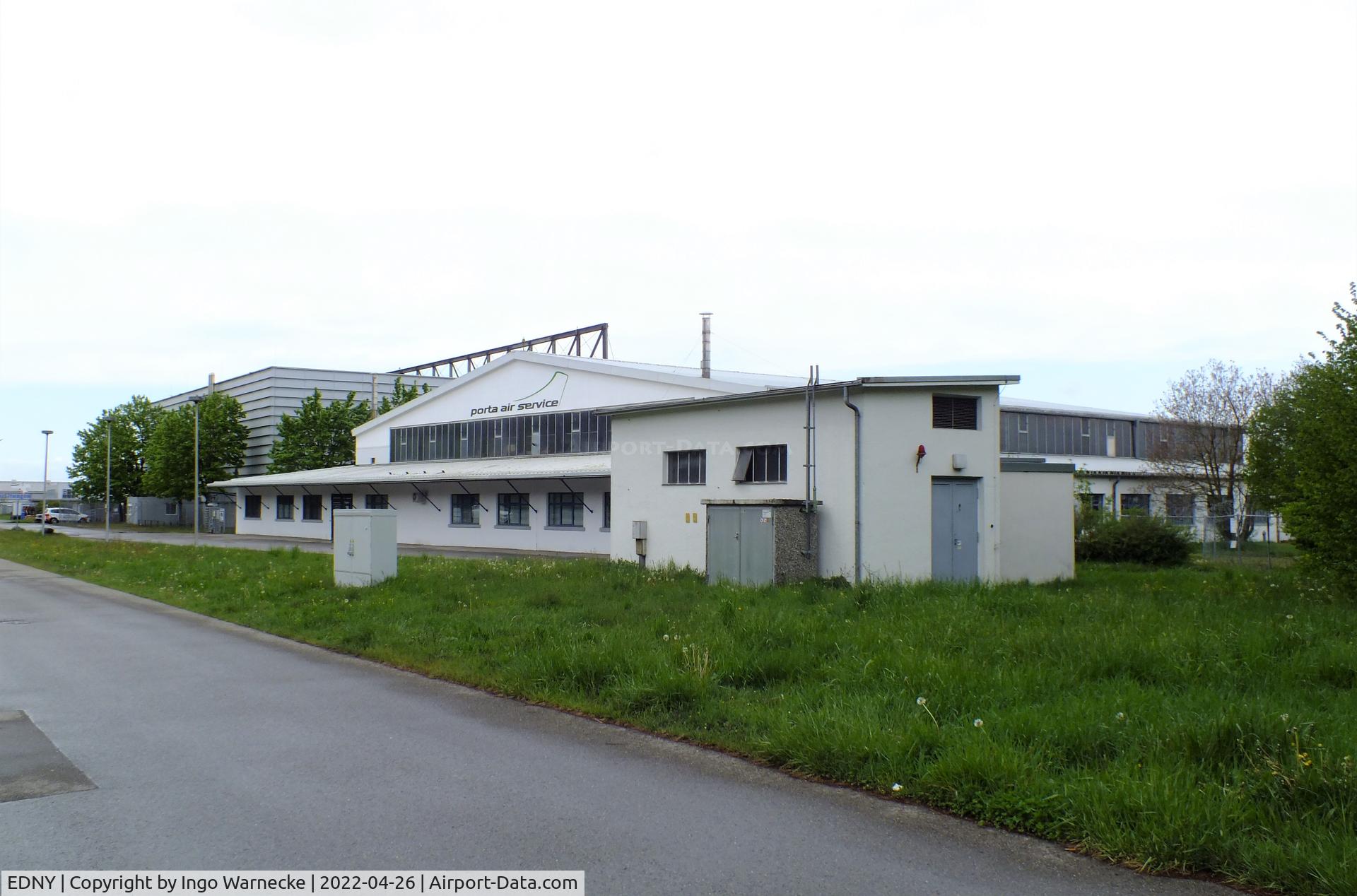 Bodensee Airport, Friedrichshafen Germany (EDNY) - western hangars at Friedrichshafen Bodensee airport