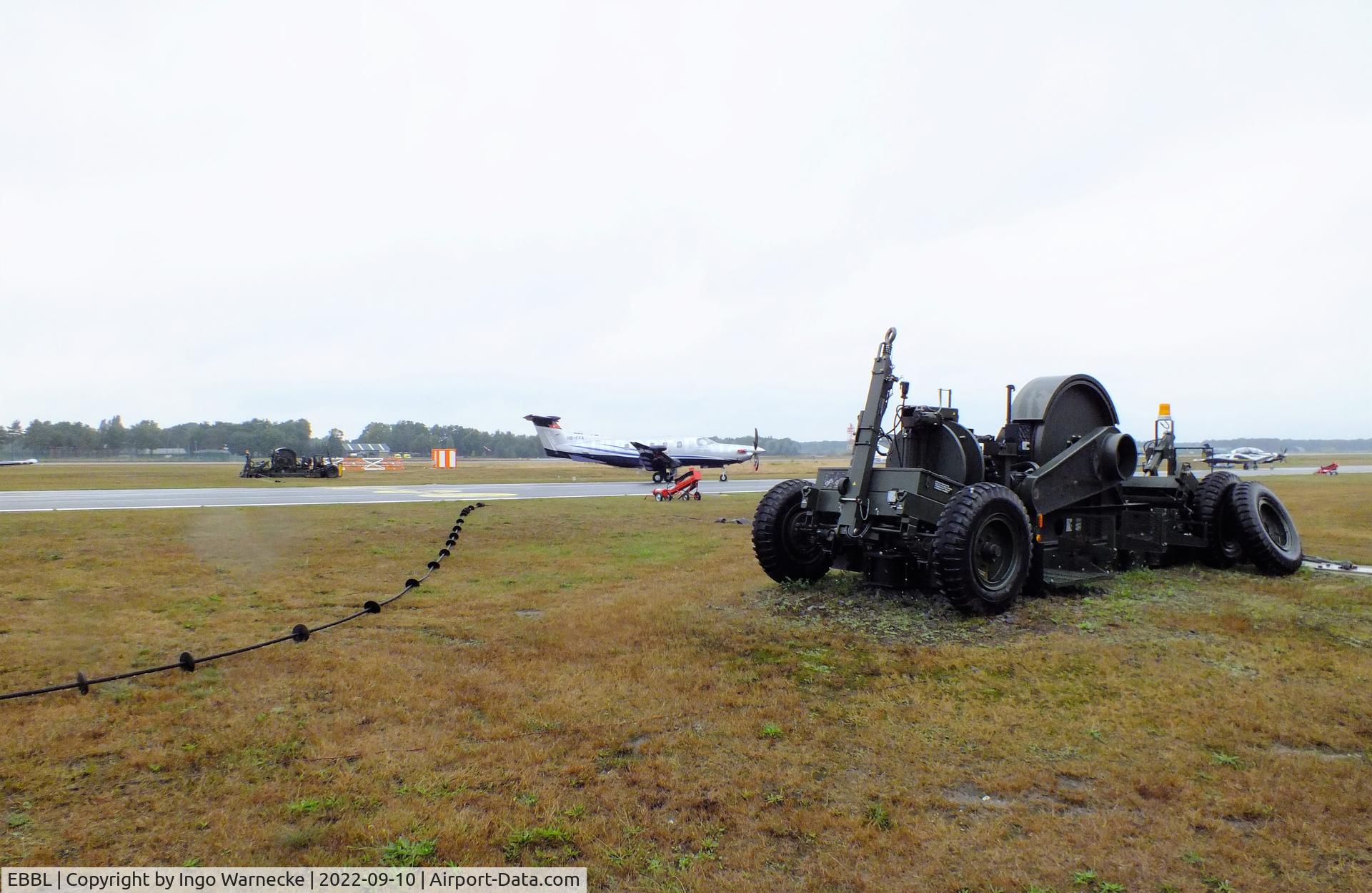 Kleine Brogel Air Base Airport, Kleine Brogel Belgium (EBBL) - Belgian Air Force mobile aircraft arresting gear at the 2022 Sanicole Spottersday at Kleine Brogel air base