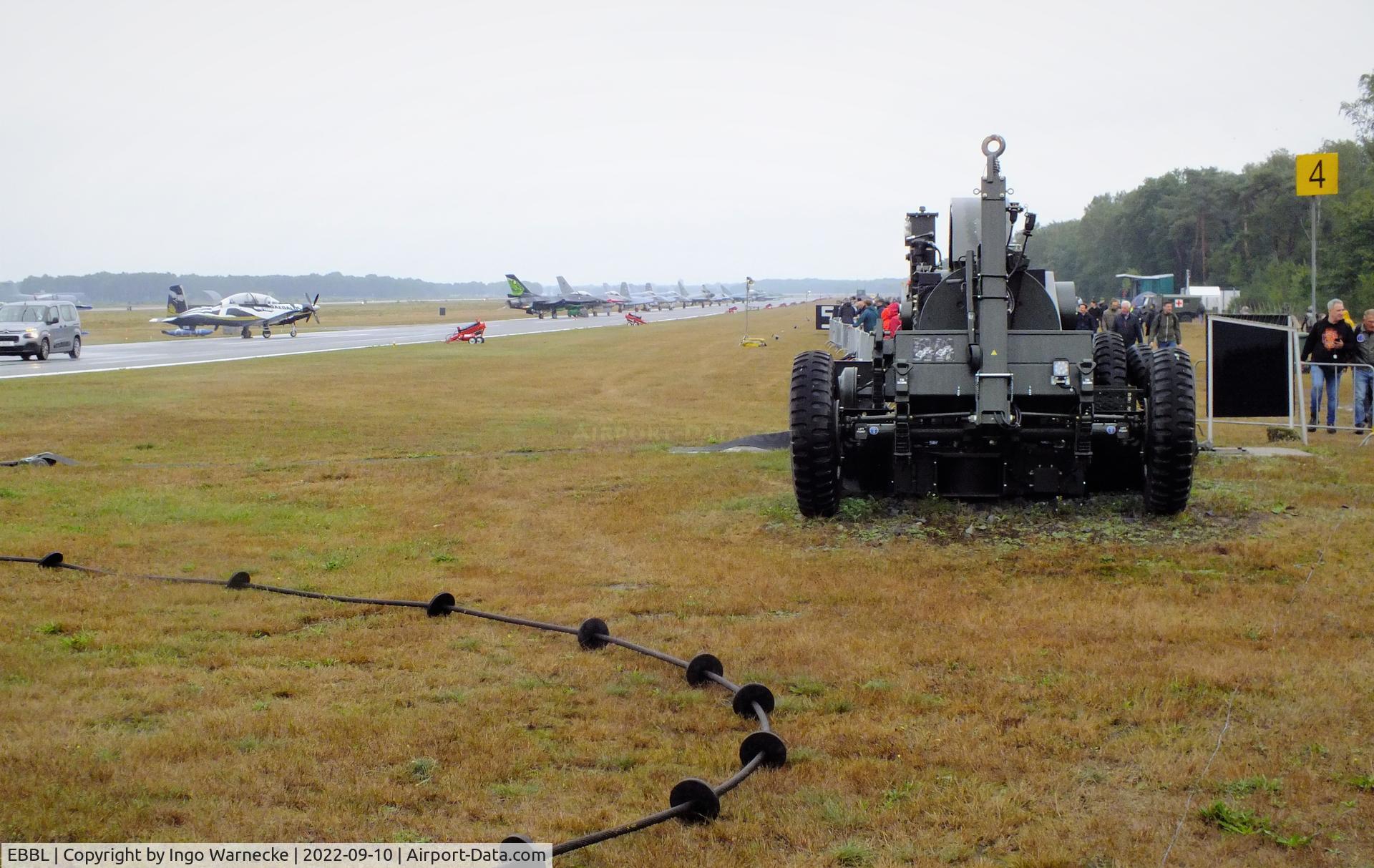 Kleine Brogel Air Base Airport, Kleine Brogel Belgium (EBBL) - Belgian Air Force mobile aircraft arresting gear at the 2022 Sanicole Spottersday at Kleine Brogel air base